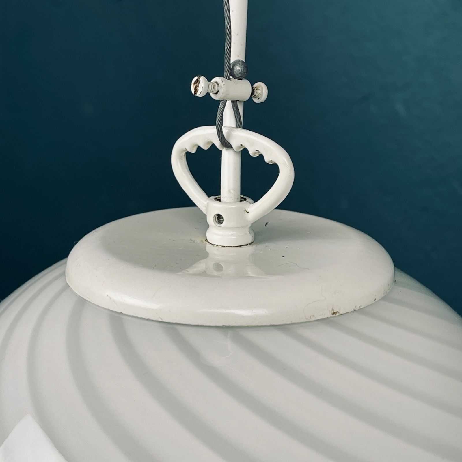 Classic Swirl Murano Glass Pendant Lamp Vetri Murano Italy 1970s photo furniture