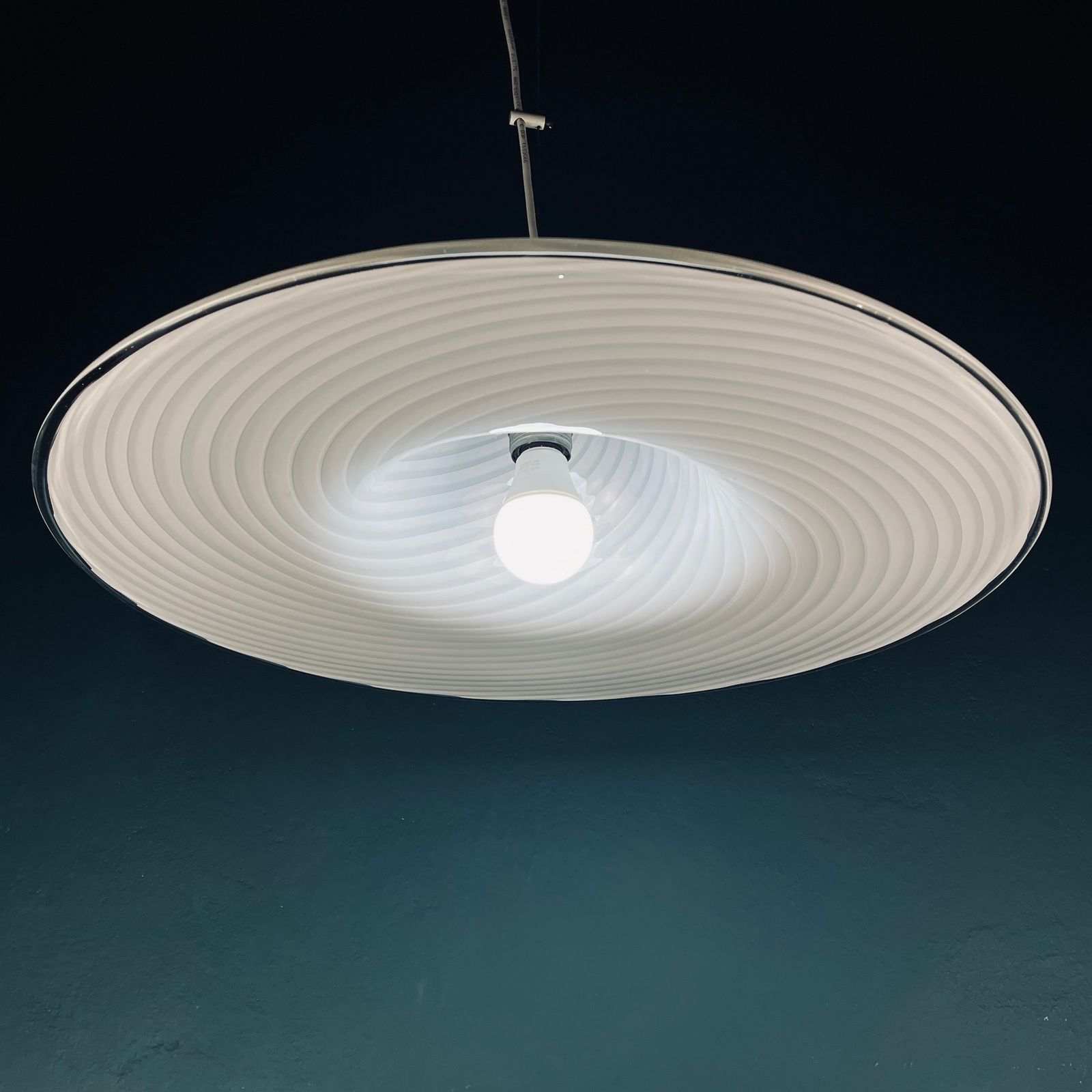 Lighting Classic Swirl Murano Glass Pendant Lamp Vetri Murano Italy 1970s photo