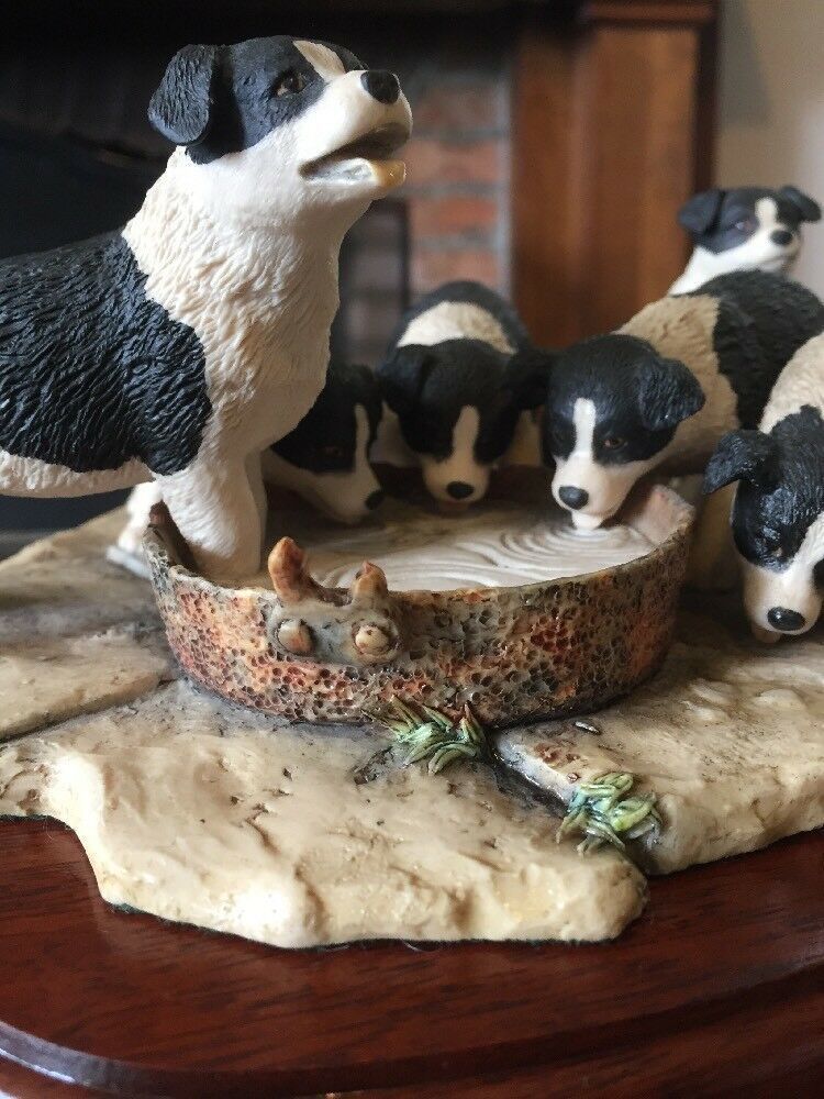 Art Border Fine Art Signed In Pen Ray Ayres "Pick Of The Litter" Figure Group. photo