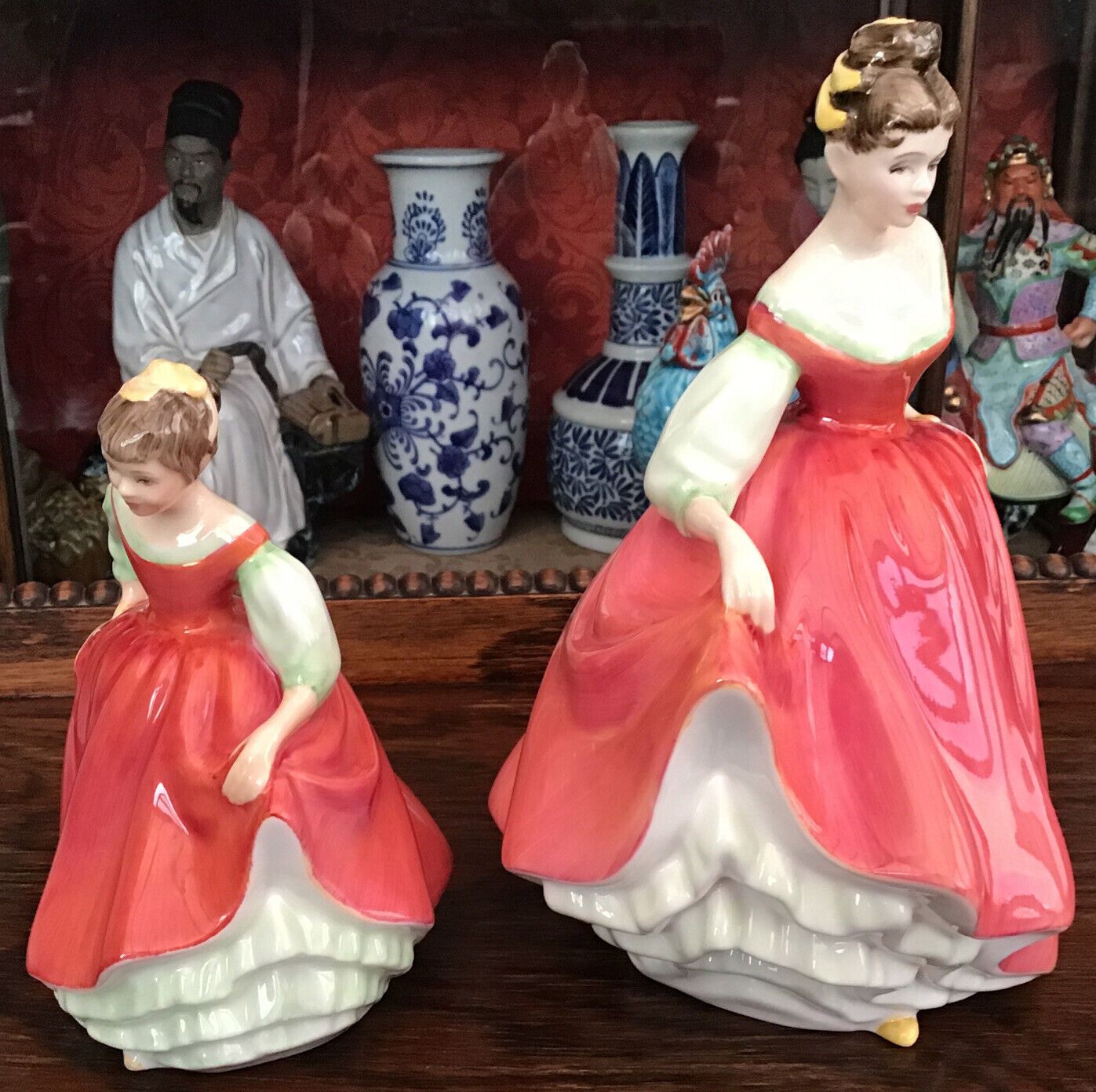 Home Decor Vintage Royal Doulton Hn2832 Fair Lady & Hn2434 Fair Maiden Figurines Pink Dress photo