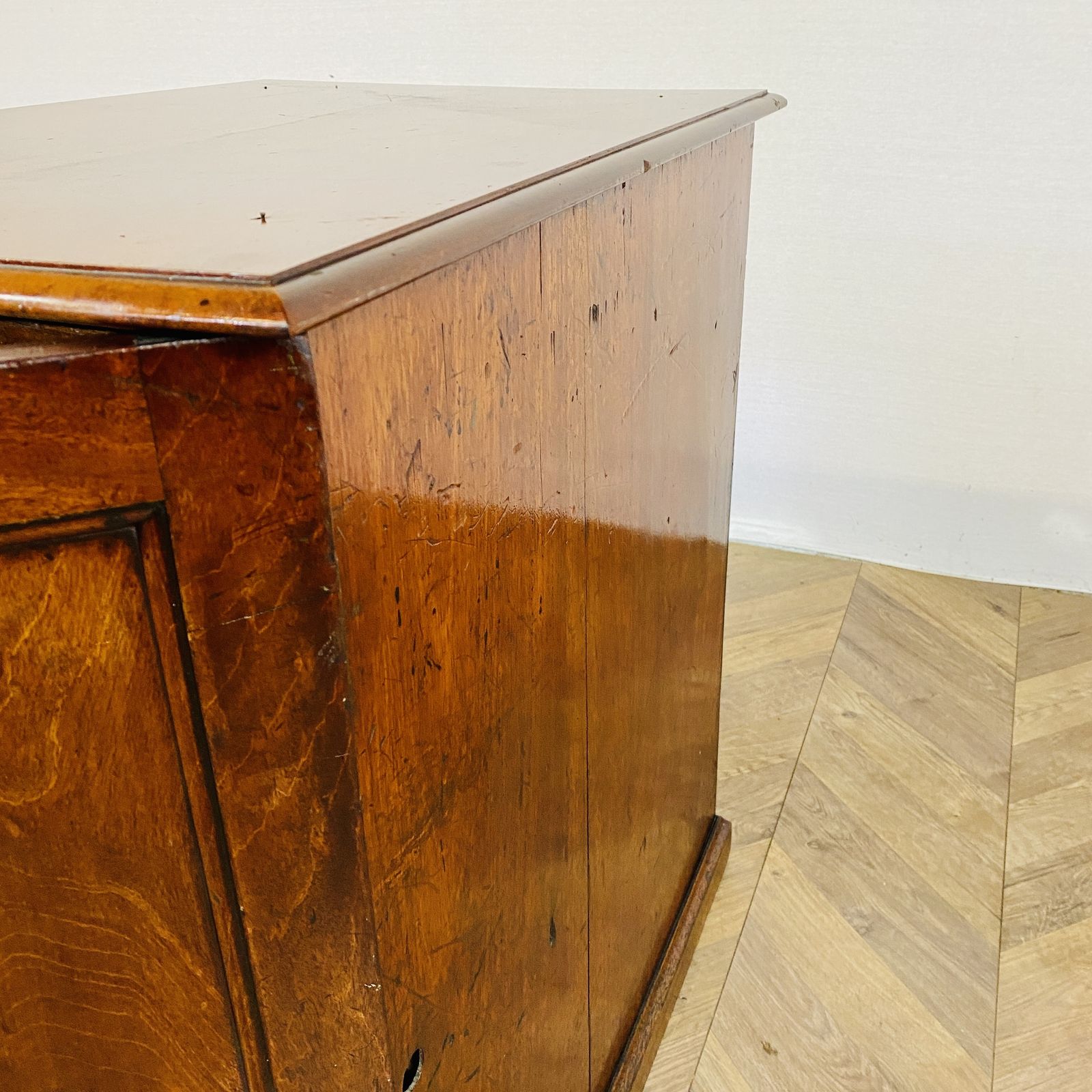 Antique Oak 5 Drawer Collectors Cabinet With Brass Handles, Early 19th Century photo vinterior