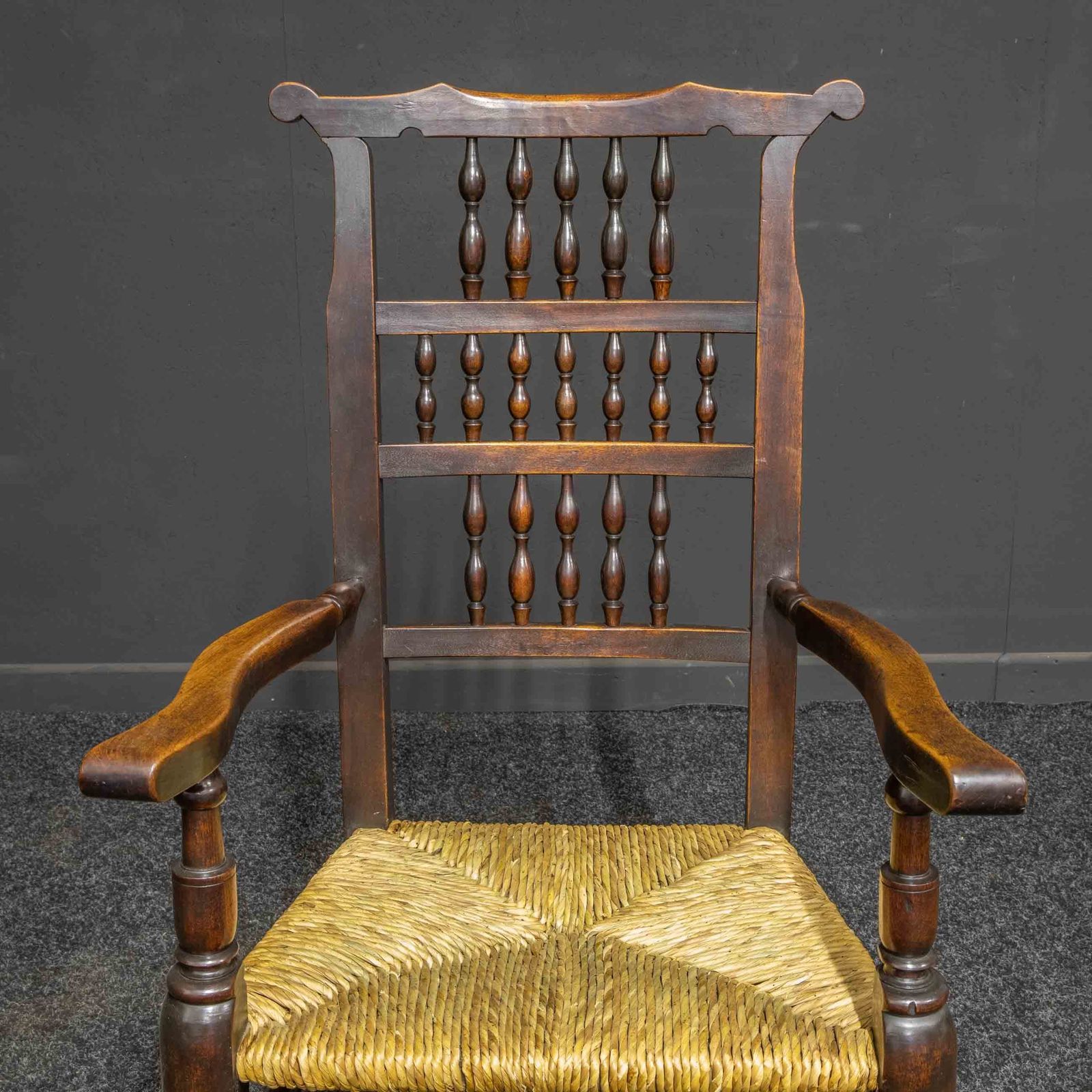 photo for sale Set Of Eight Georgian Lancashire Spindleback Chairs