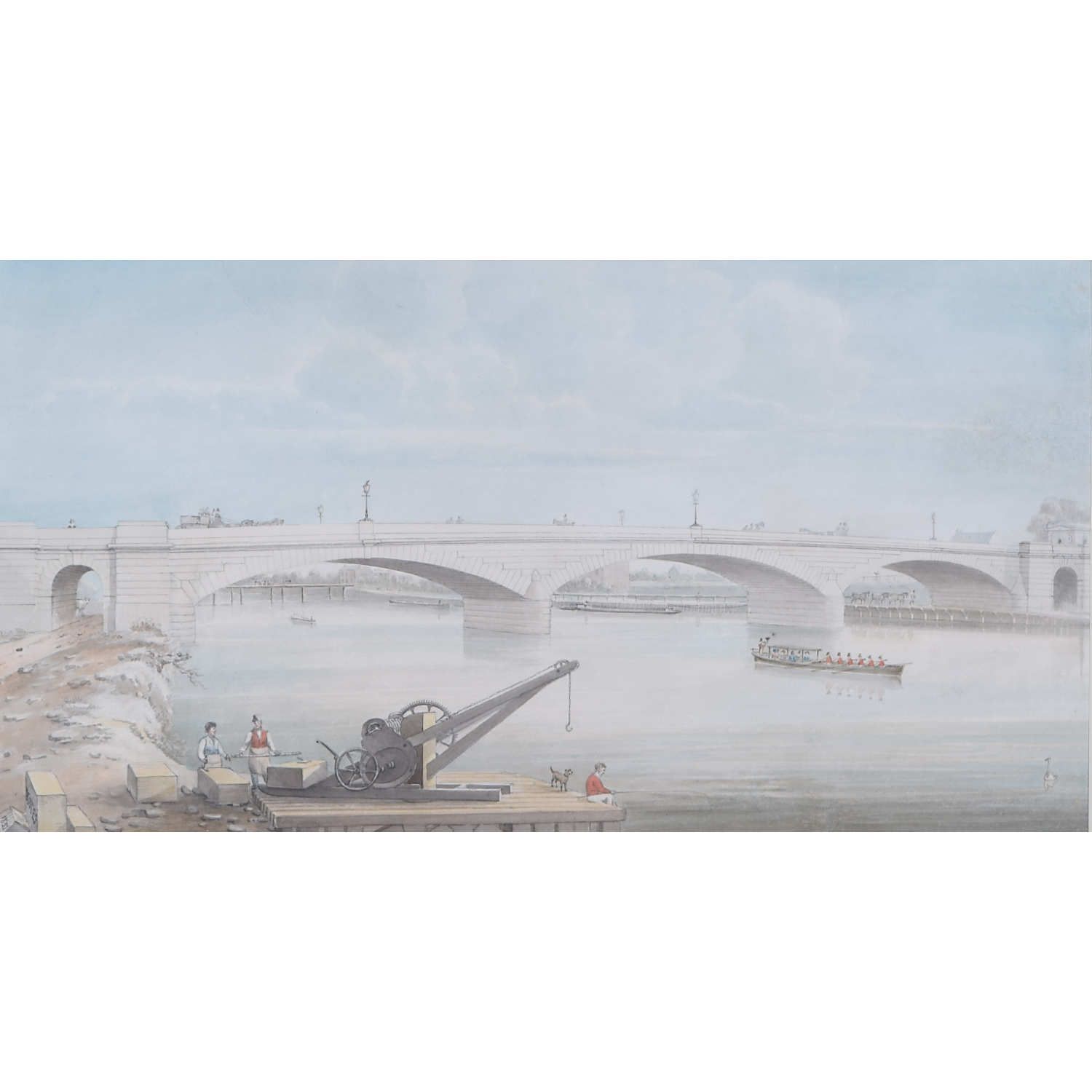 Gideon Yates: View On The Thames With Staines Bridge