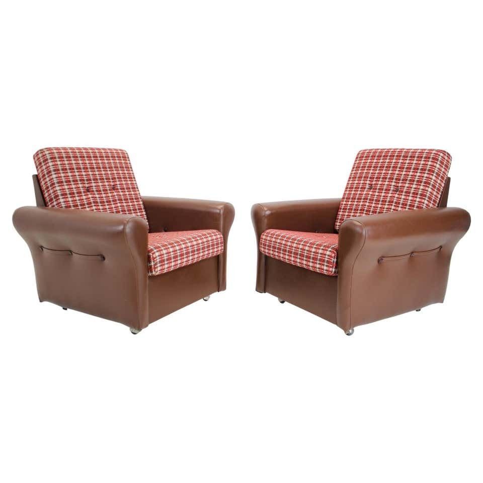 Pair Of Mid Century Design Armchairs,Czechoslovakia,1960's.