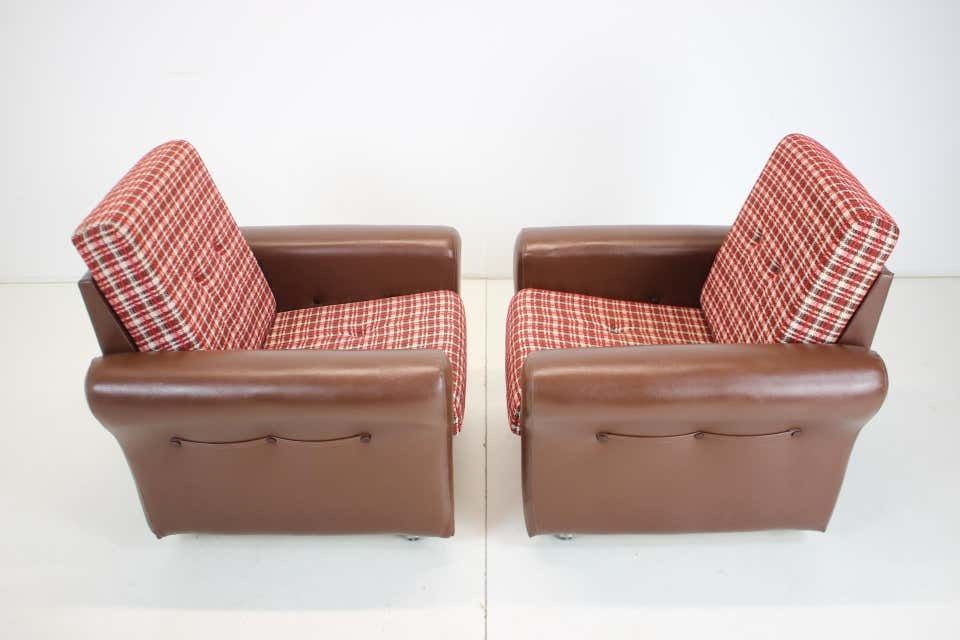Pair Of Mid Century Design Armchairs,Czechoslovakia,1960's. photo 880.0