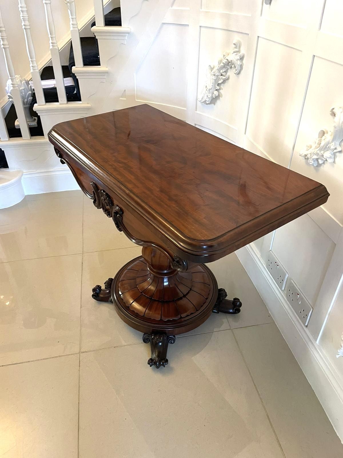 2225.0 Outstanding Quality Antique Mahogany Card Table photo