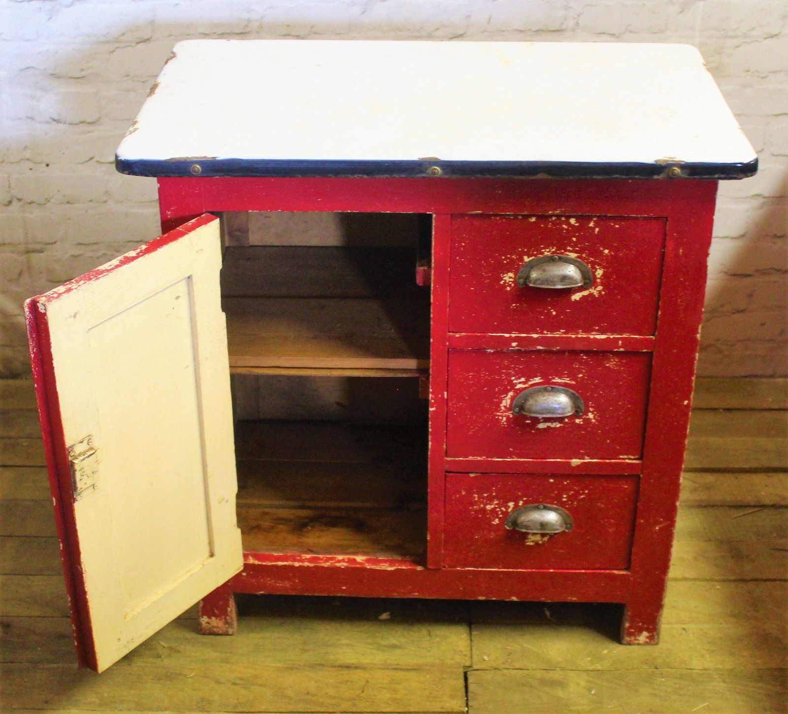 Country Antique Cupboard Wooden Cabinet Drawer Farmhouse Industrial Vintage Haberdashery Storage Drawer Kitchen photo furniture