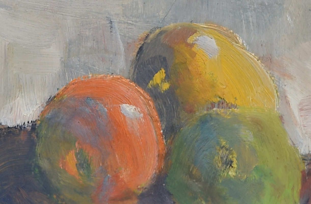 Angela Stones (1914 – 1995) Still Life With Fruit And Bottle photo Art