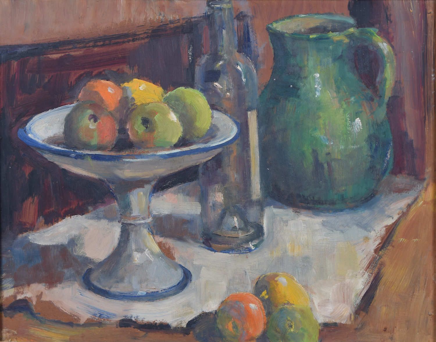 Angela Stones (1914 – 1995) Still Life With Fruit And Bottle photo 1100.0