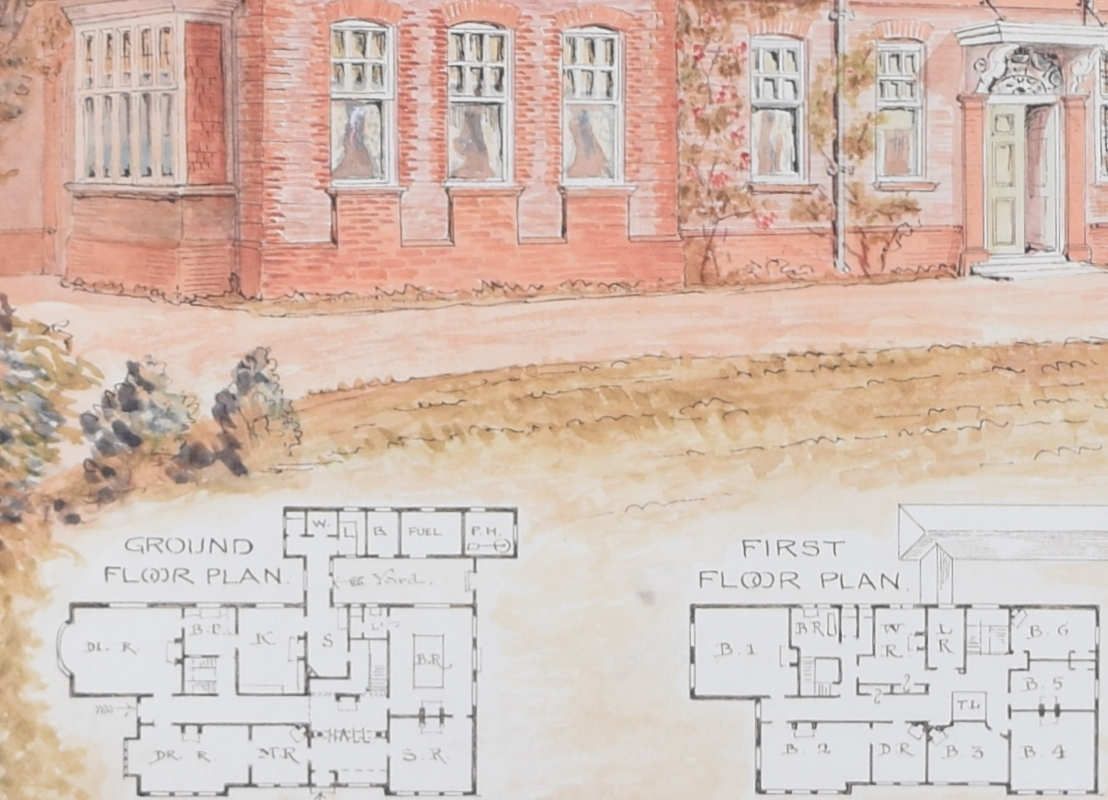 Norman Clayton Hadlow Nisbet Ariba Design For Fairfield House, Droxford, Hampshire (C. 1910) photo for sale