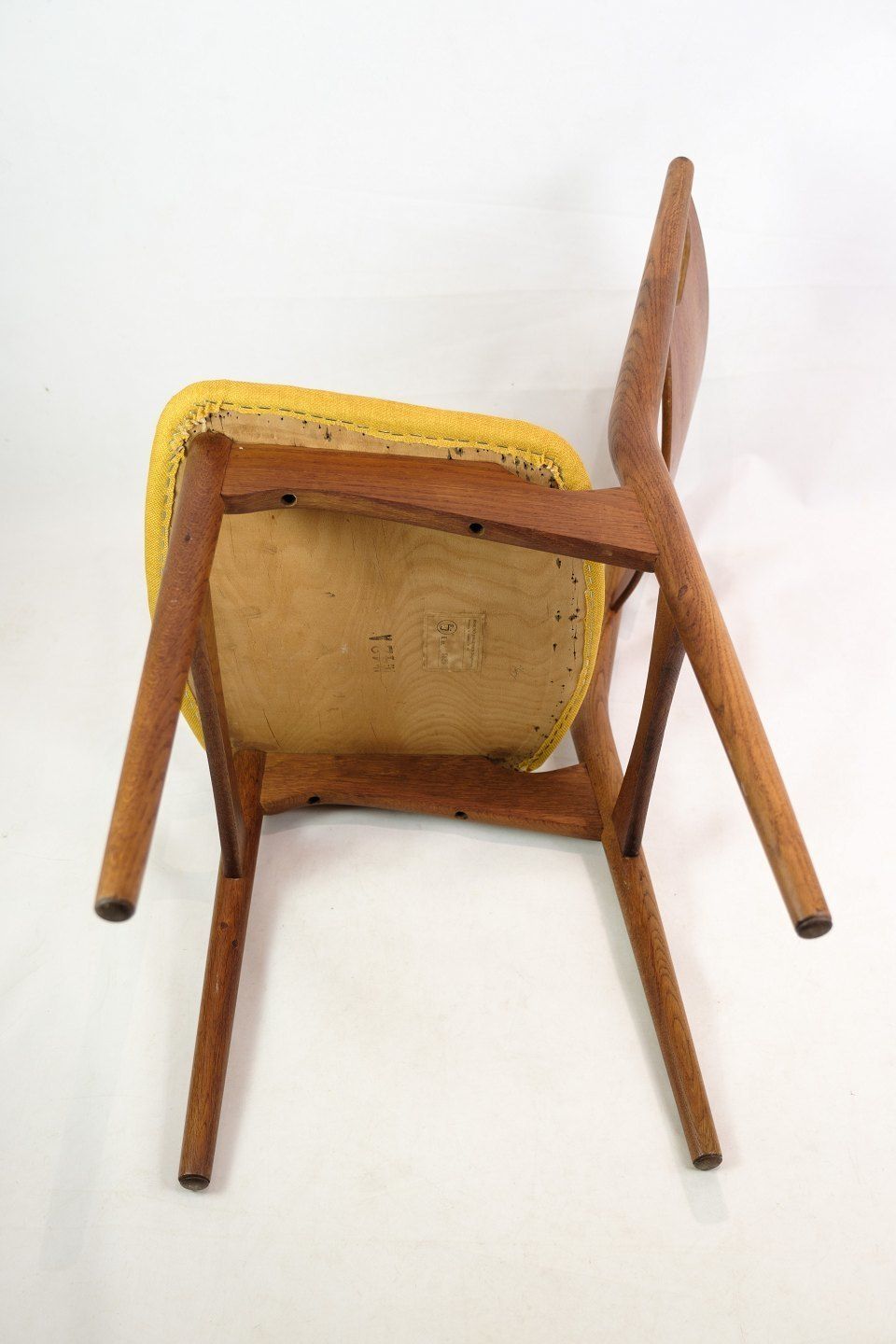Set Of 4 Dining Room Chairs In Teak With Fabric Cover From 1960s photo vintage
