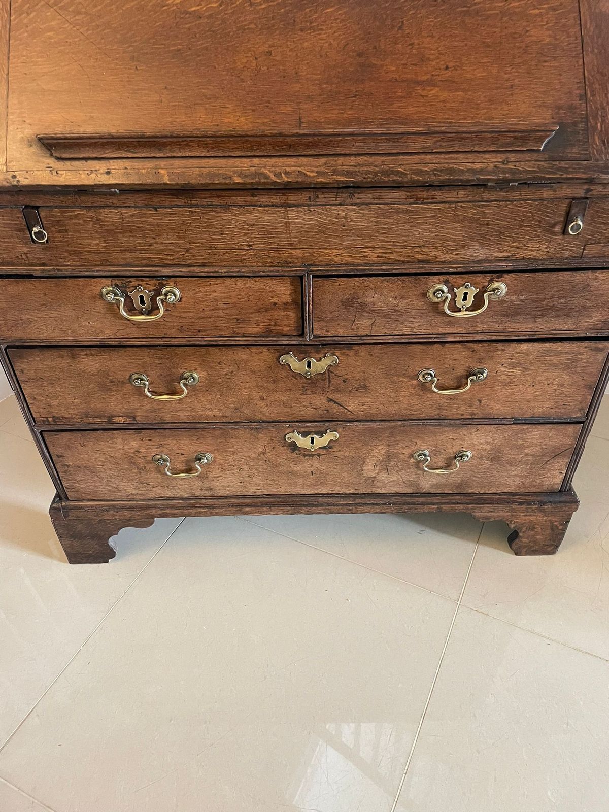 17th Century Antique Quality Oak Bureau With Outstanding Interior photo Furniture