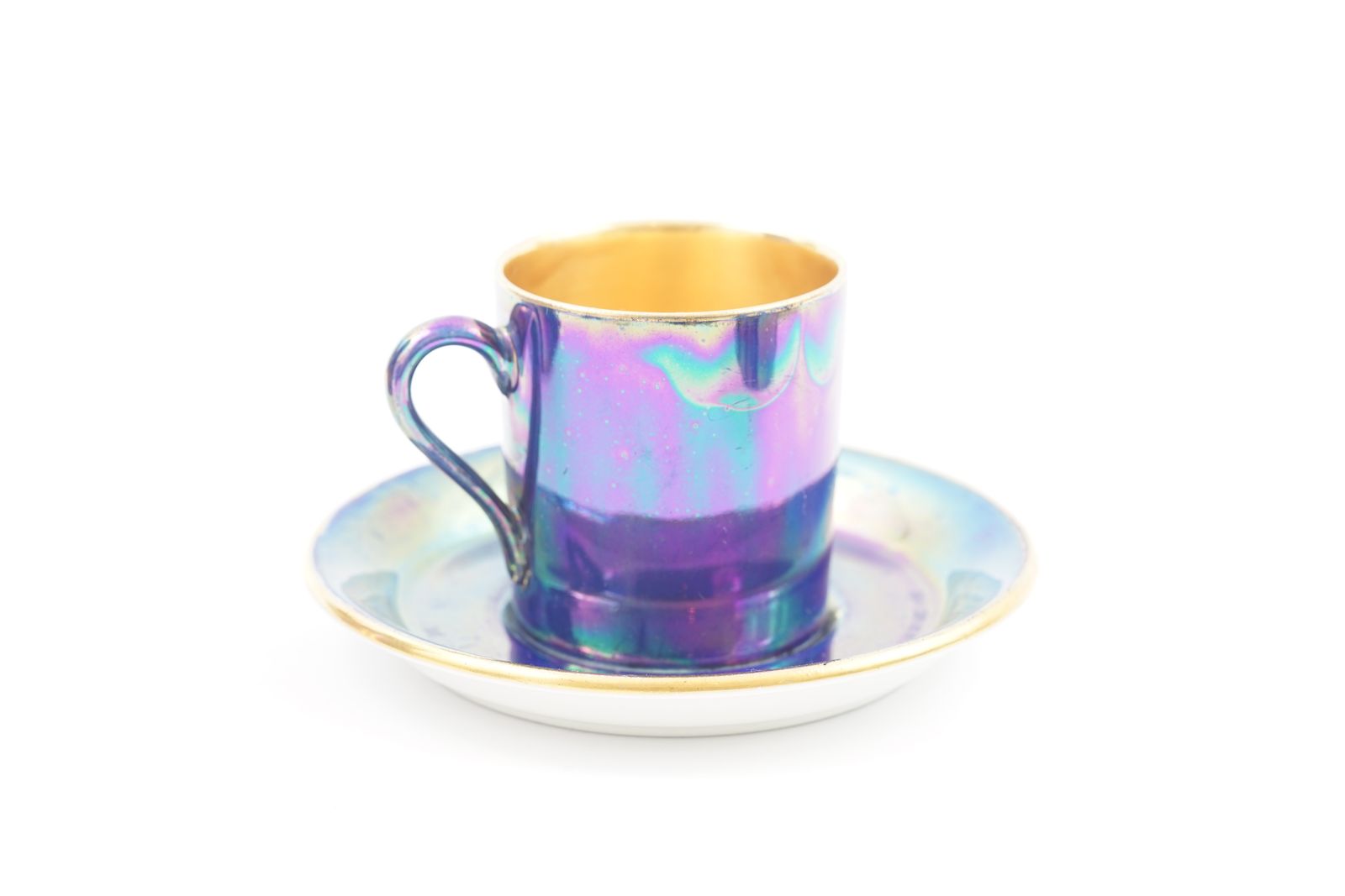 Carlton Ware Art Deco Purple Lustre Ware 15 Piece Coffee Set, 1920's photo vinterior