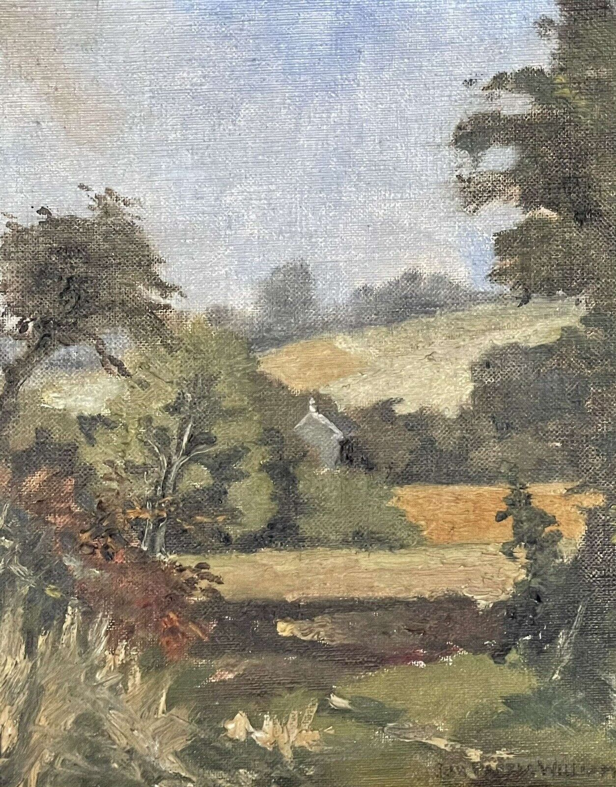 Landscape Oil Painting Amport St Lawrence By Jean Parry Williams photo vinterior