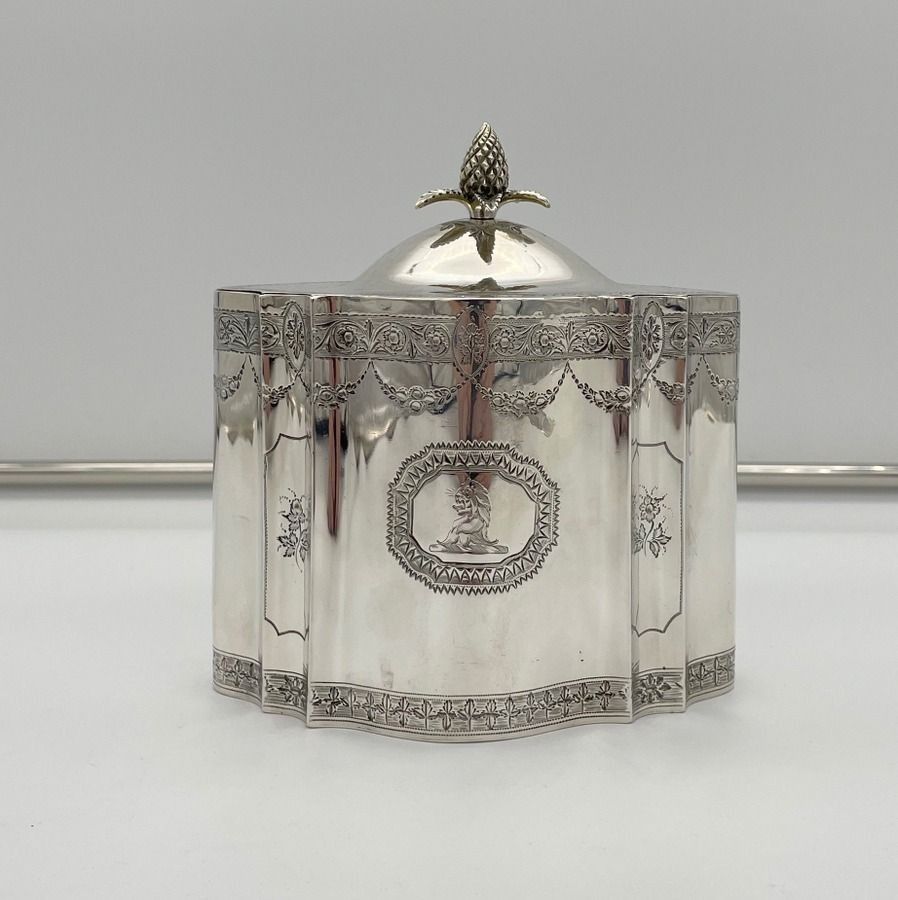 18th Century Antique George III Silver Tea Caddy London 1795 Thomas Shepherd photo vintage