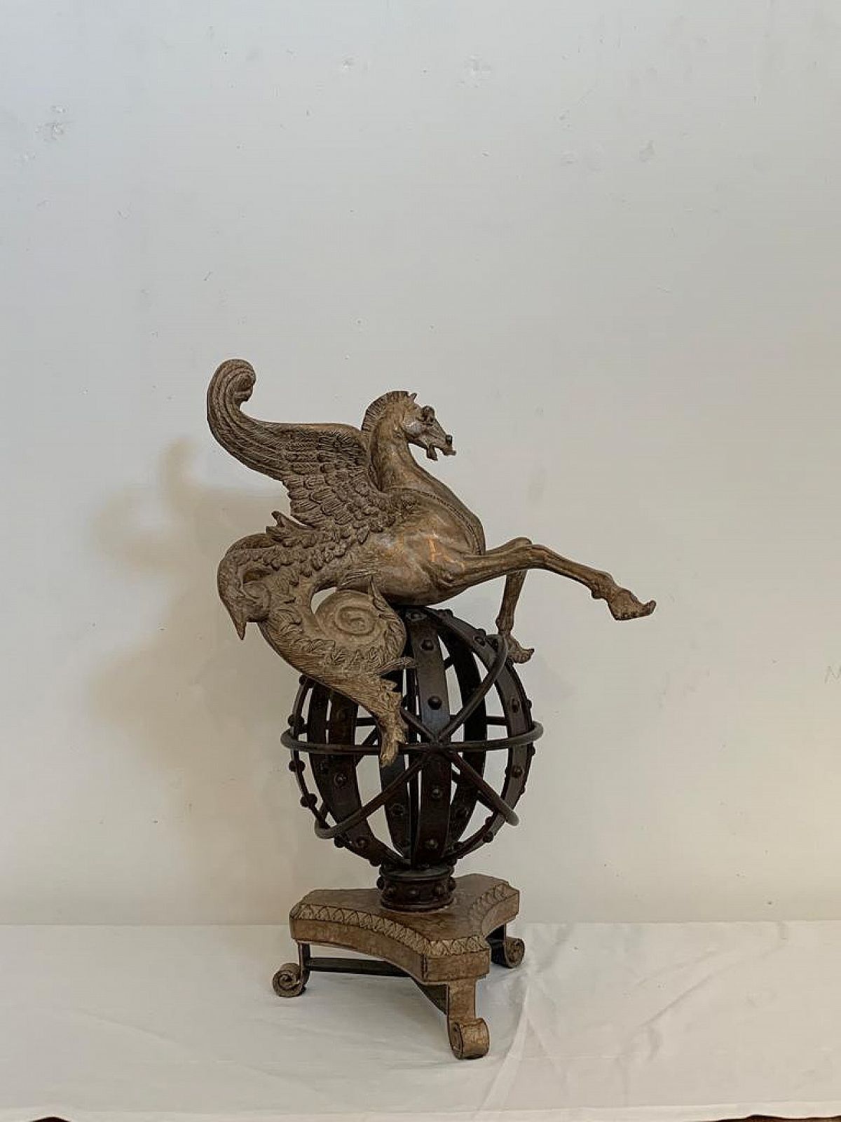 Sculpture Of Pegasus On Astrolabe By Lam Lee Group Dallas 1990 photo for sale