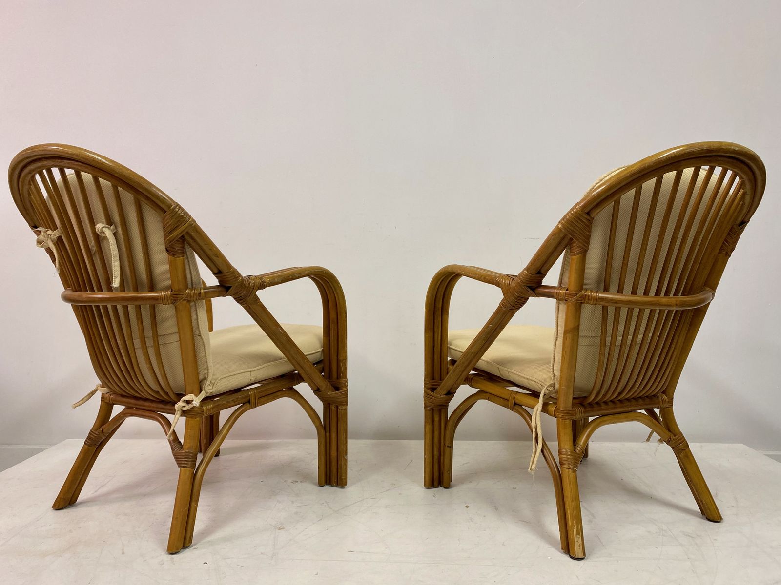 Pair Of 1970s Italian Bamboo Armchairs photo for sale
