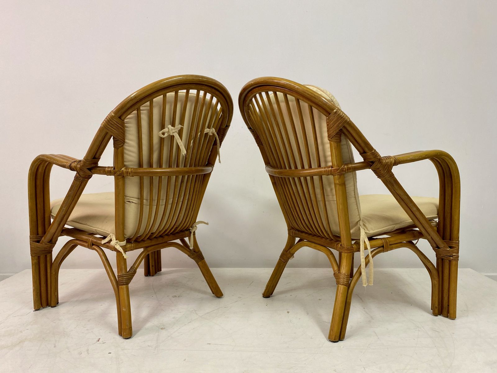 Pair Of 1970s Italian Bamboo Armchairs photo Furniture
