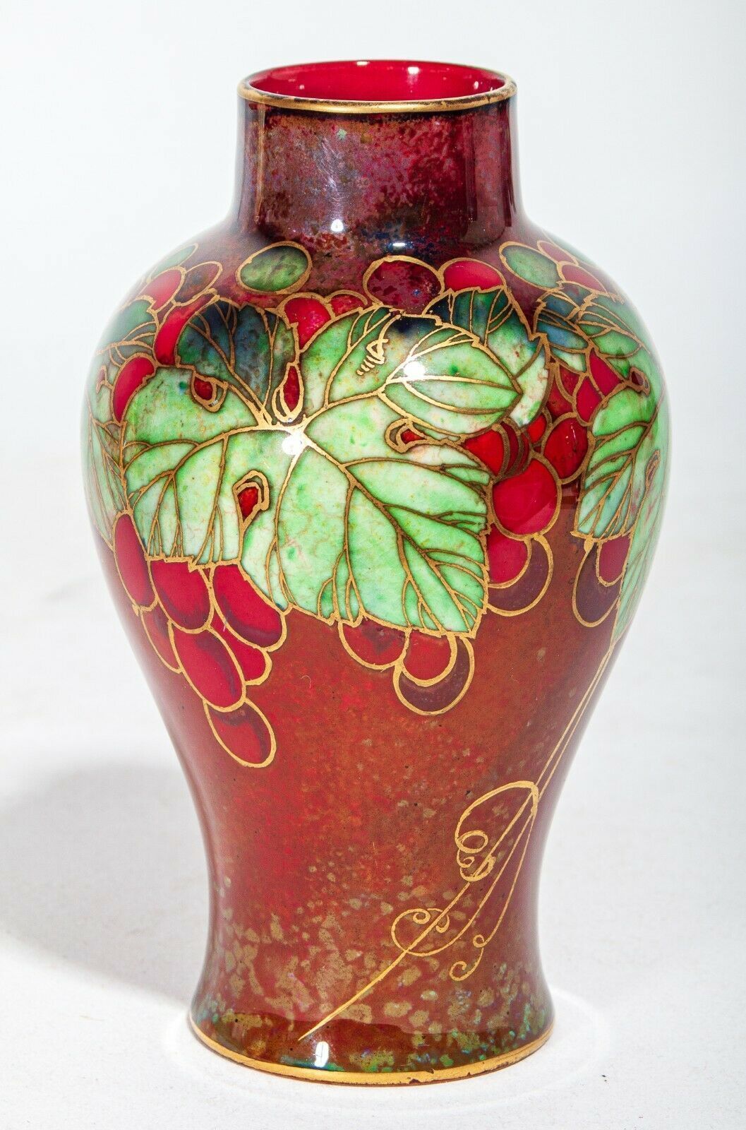 Wonderful Royal Doulton High Fired Gilded Flambe Vase   Harry Nixon   Uk Made photo for sale