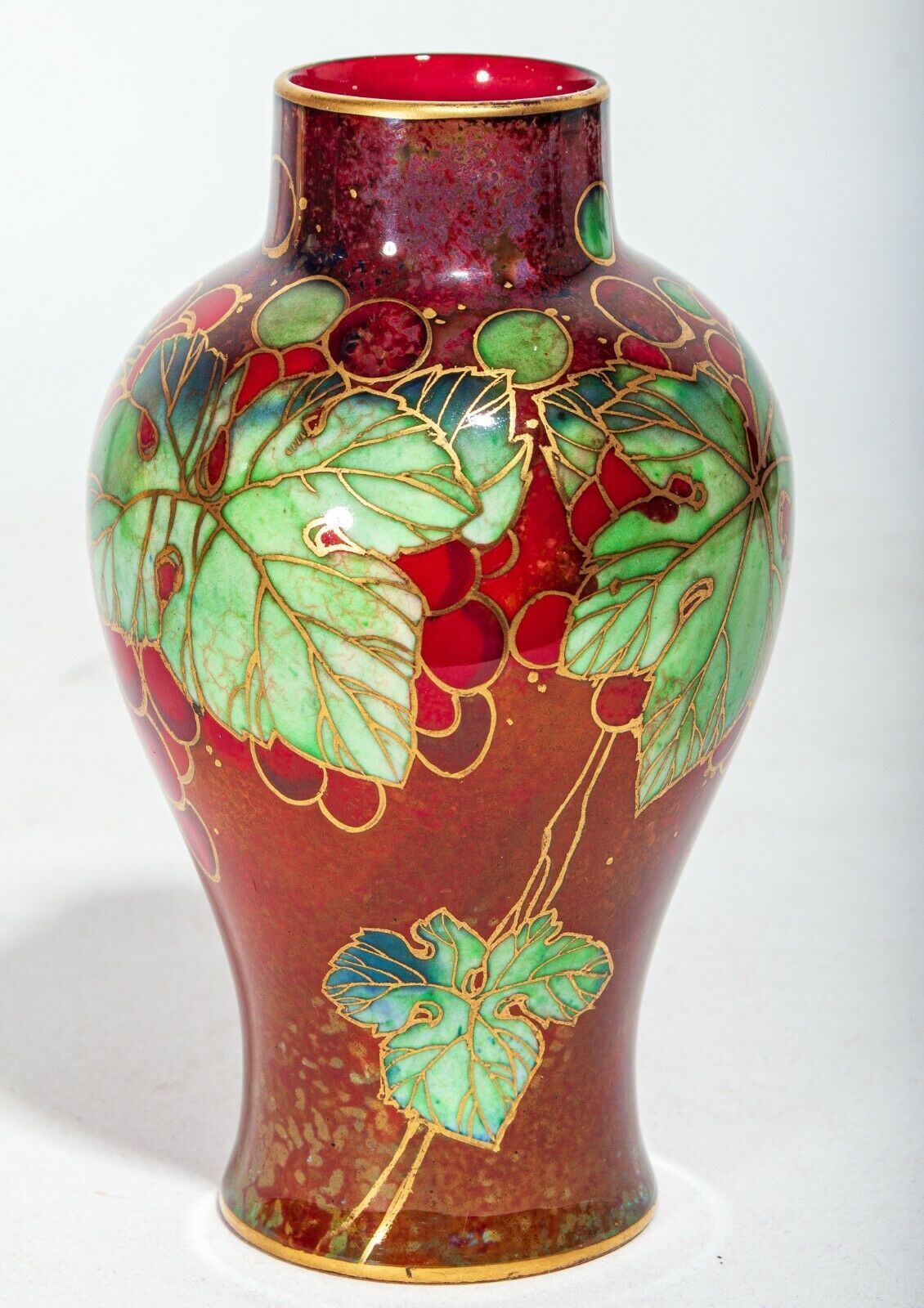 Wonderful Royal Doulton High Fired Gilded Flambe Vase   Harry Nixon   Uk Made photo 850.0