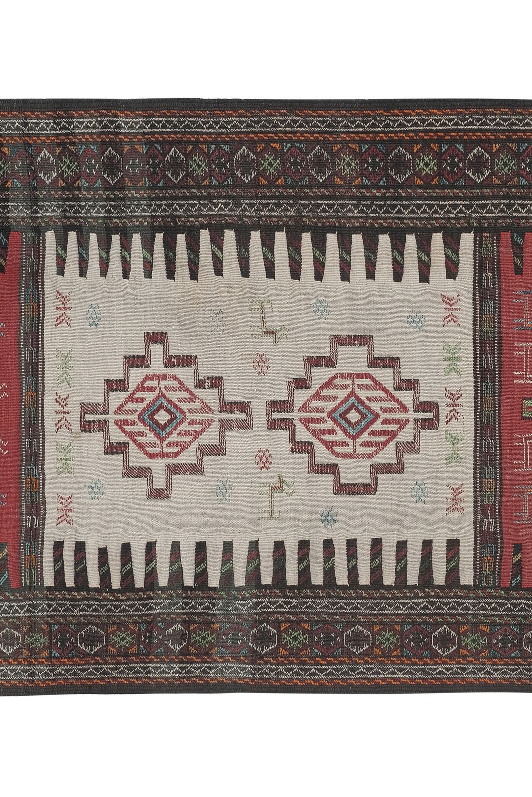 photo for sale 1960s Vintage Animal Turkish Soumac Kilim Rug 3'6'' X 6'1''