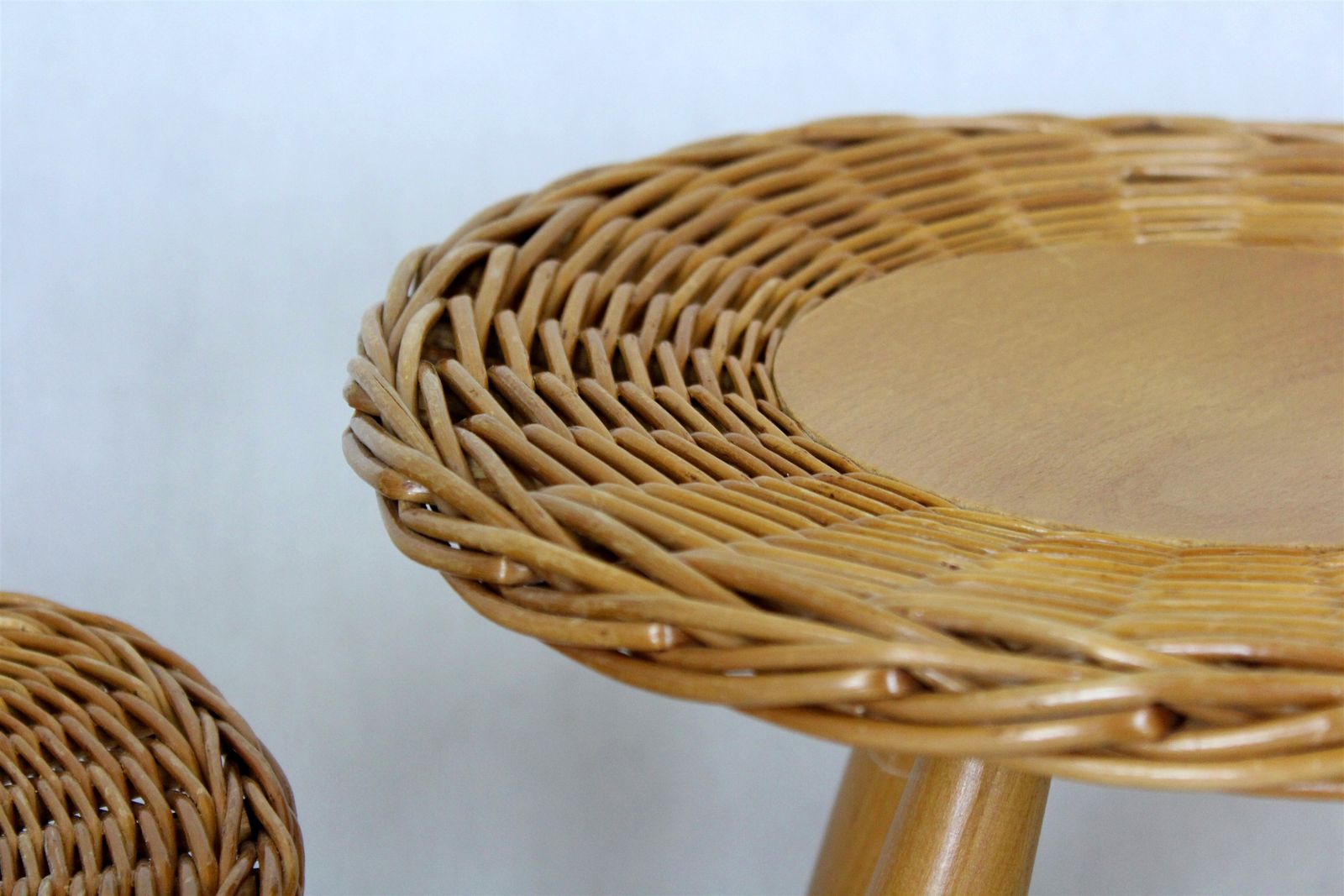 Mid Century Rattan Stools By Jan Kalous For úluv, Czechoslovakia, 1960s, Set Of 3 photo buy