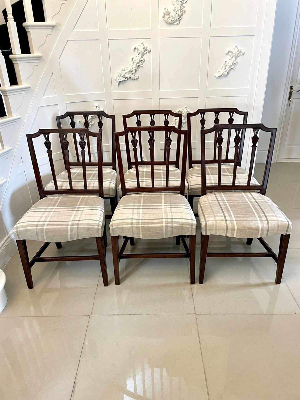 Furniture Fine Set Of 8 Antique Mahogany Dining Chairs photo