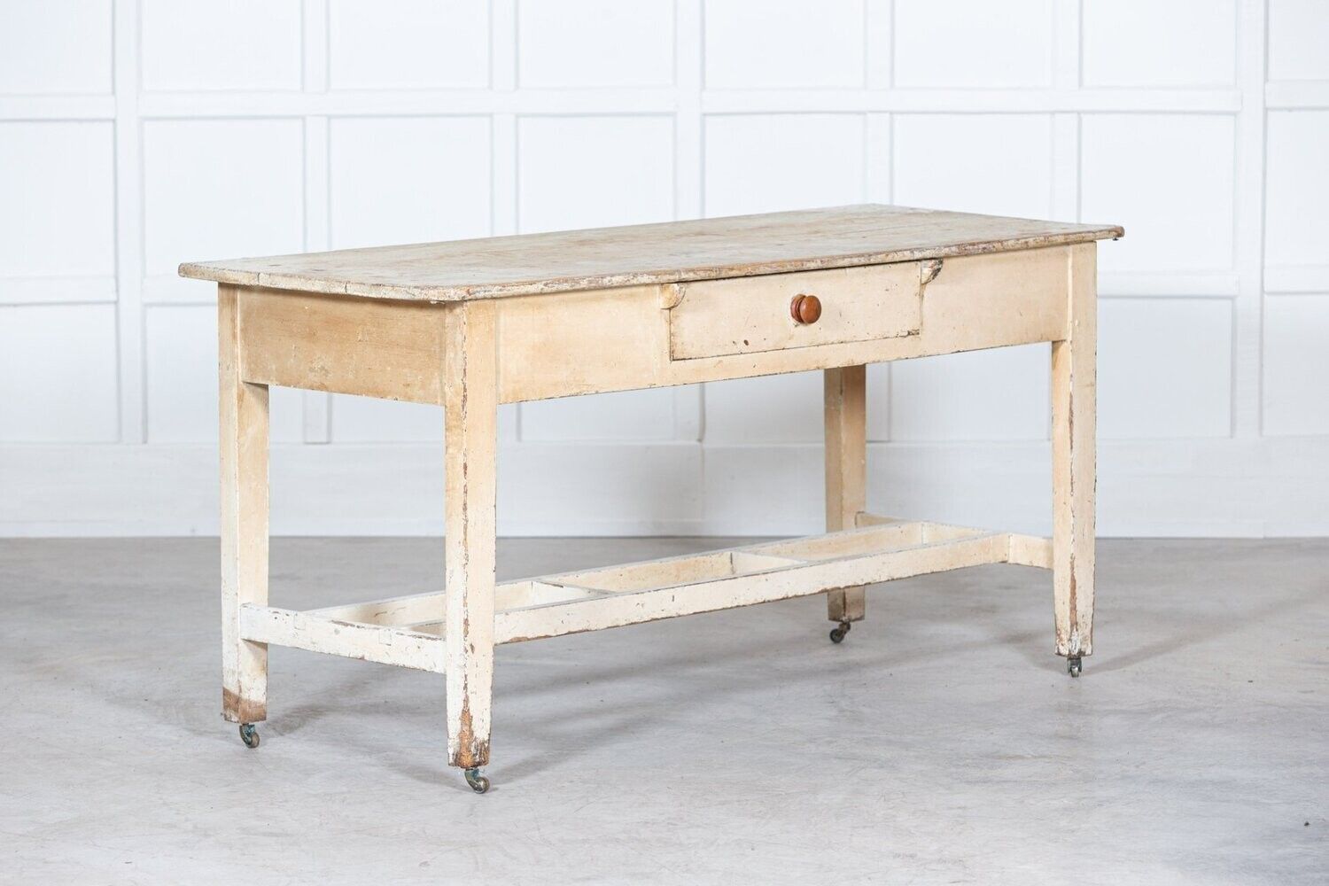 19thc Irish Painted Vernacular Pine Farmhouse Table
