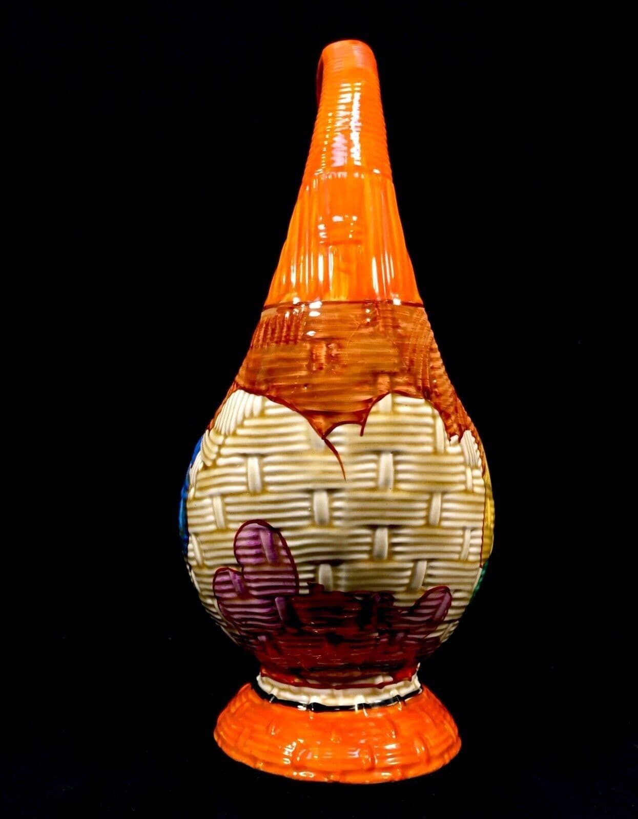 Clarice Cliff Gaiety Basket In Blue Autumn / Art Deco Pottery / Antique / C1931 photo Home Decor