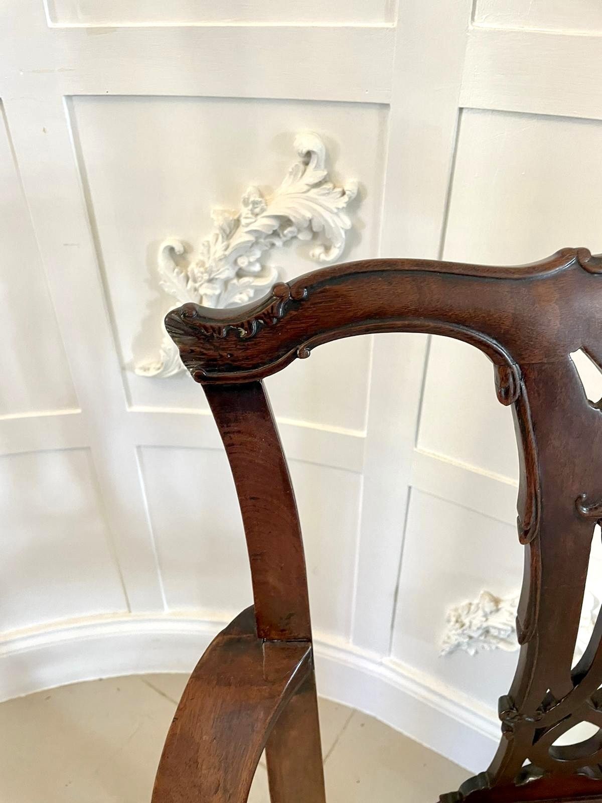 Antique Carved Mahogany Desk Chair photo vinterior