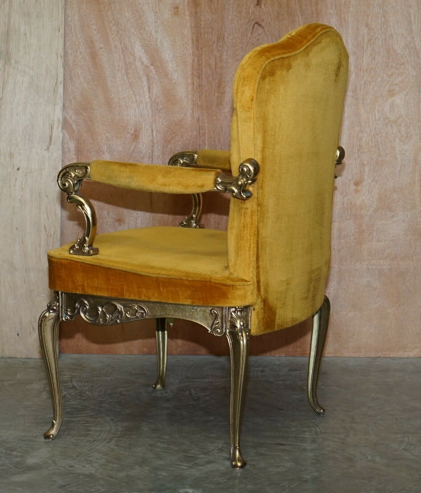 photo furniture Pair Of 1960's Brass Framed Hollywood Regency Style Orsenigo Italy Armchairs