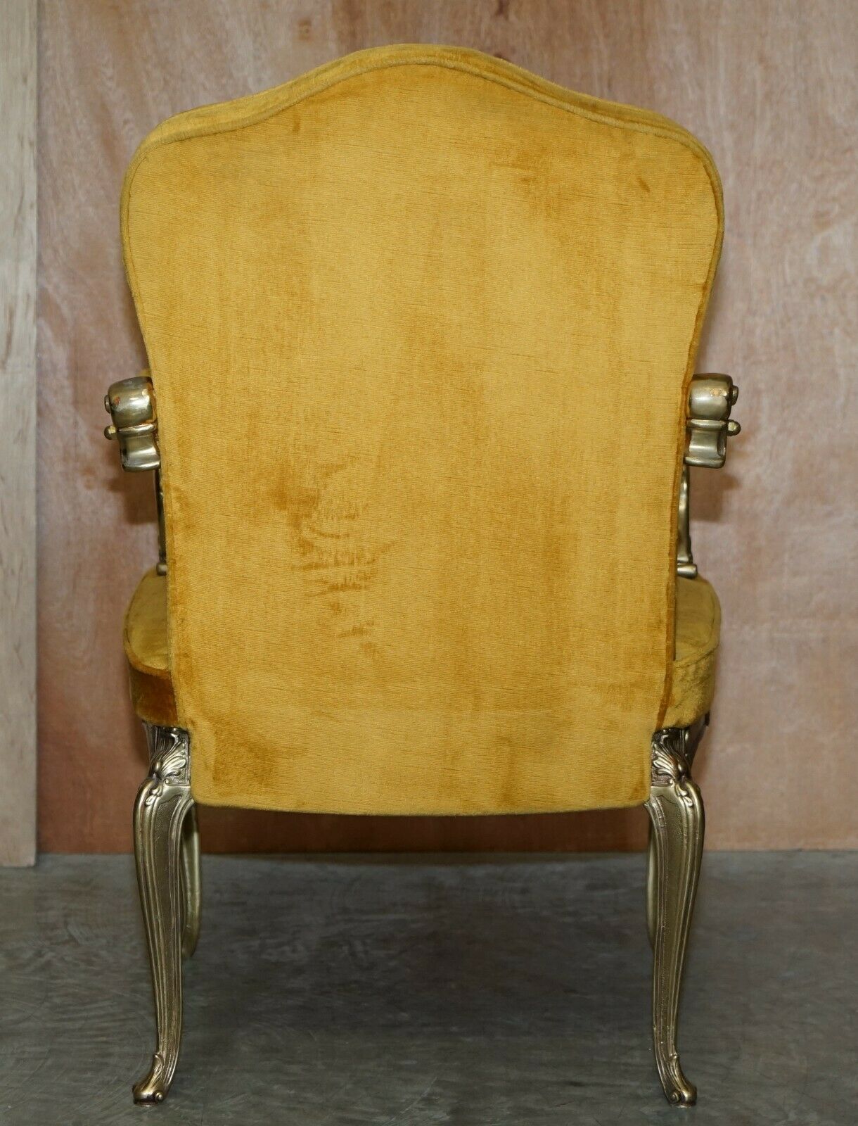 photo for sale Pair Of 1960's Brass Framed Hollywood Regency Style Orsenigo Italy Armchairs