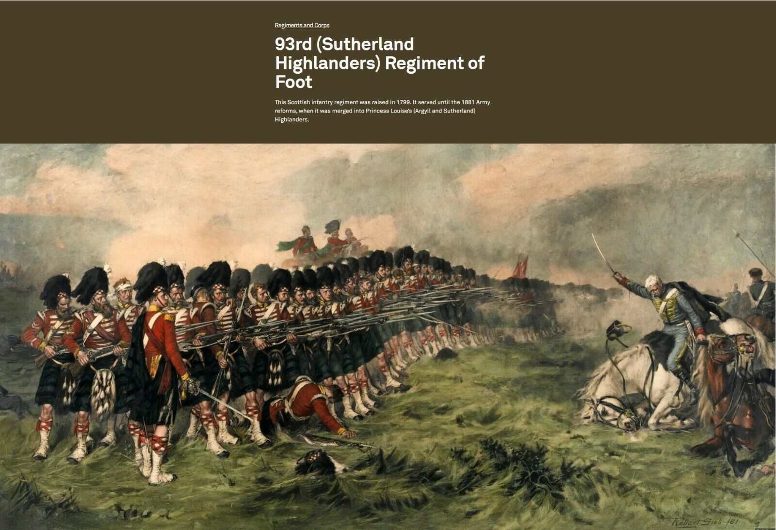 Scottish 93rd Sutherland Highlanders Regiment Of Foot Military Campaign Chest photo furniture