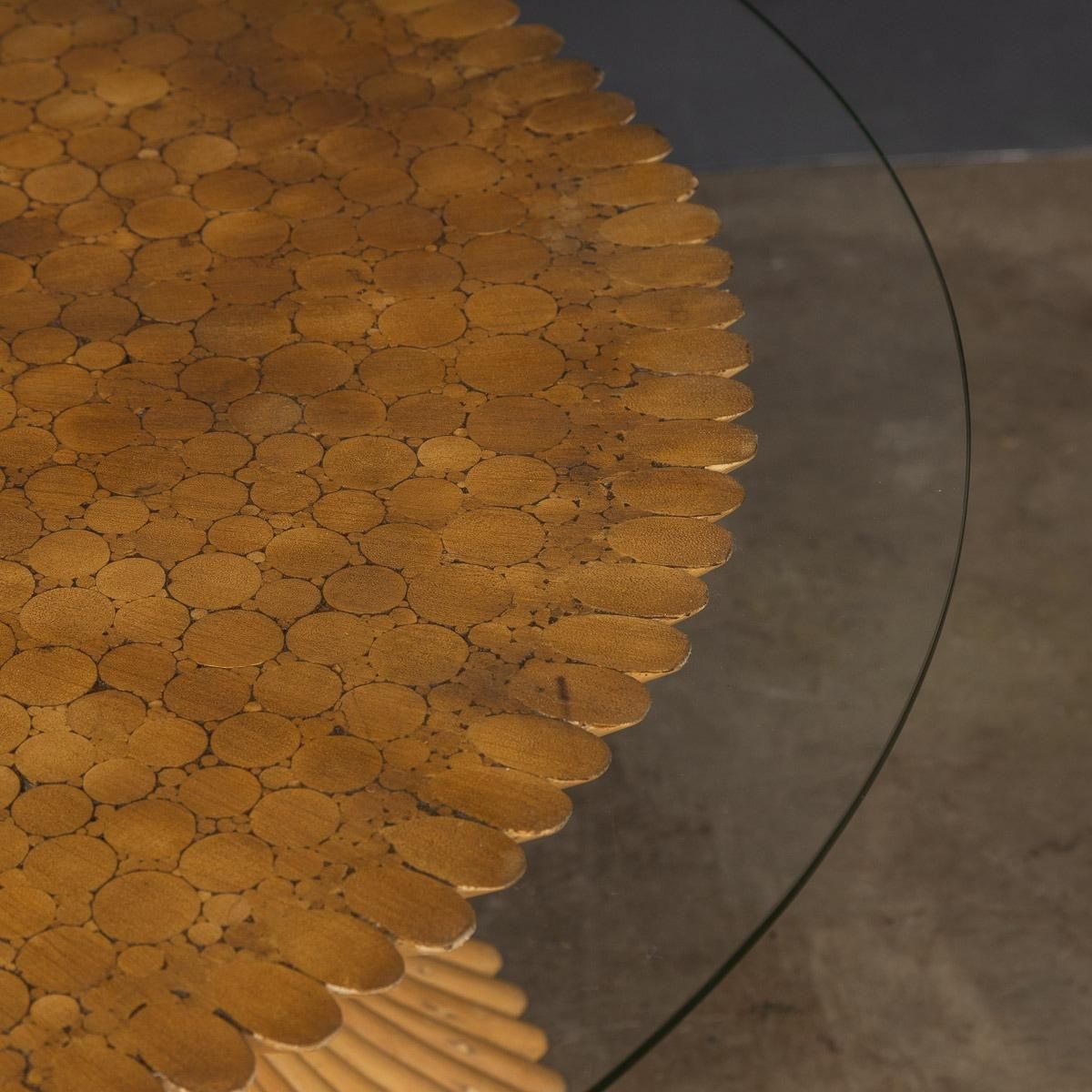photo furniture 20th Century "Sheaf Of Wheat" Coffee Table By Mcguire, C.1970