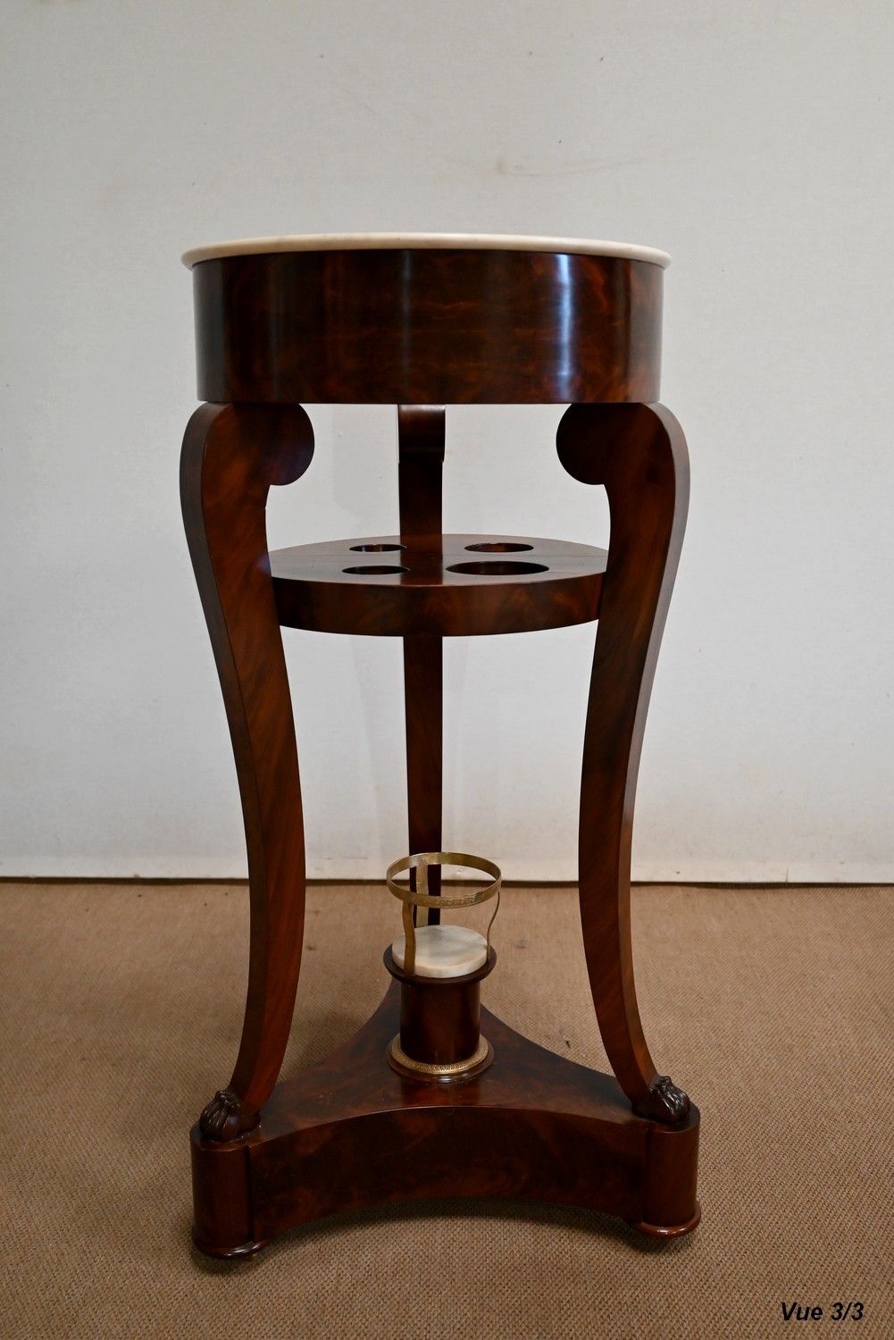 photo for sale Important Athenian Barbière, In Burl Mahogany Veneer, Empire Period   Early 19th Century