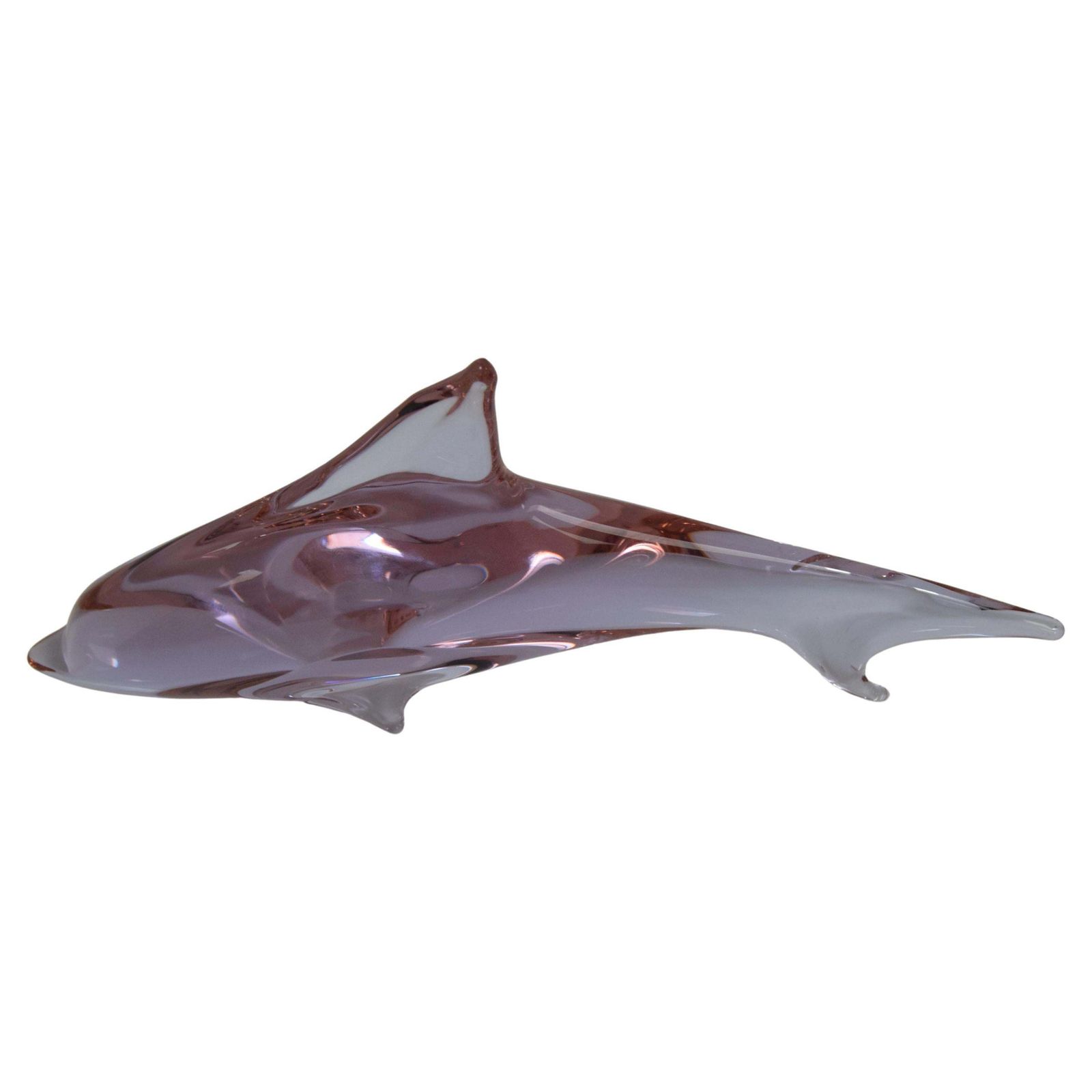 photo for sale Mid Century Art Glass Dolphin Sculpture By Miloslav Janků For Zelezný Brod,1960