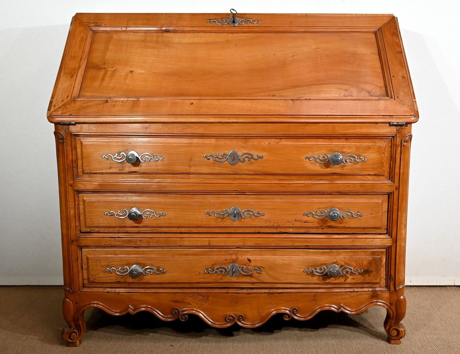 Secretaire Dresser In Solid Cherry, Louis XV Style   Early 19th Century photo furniture