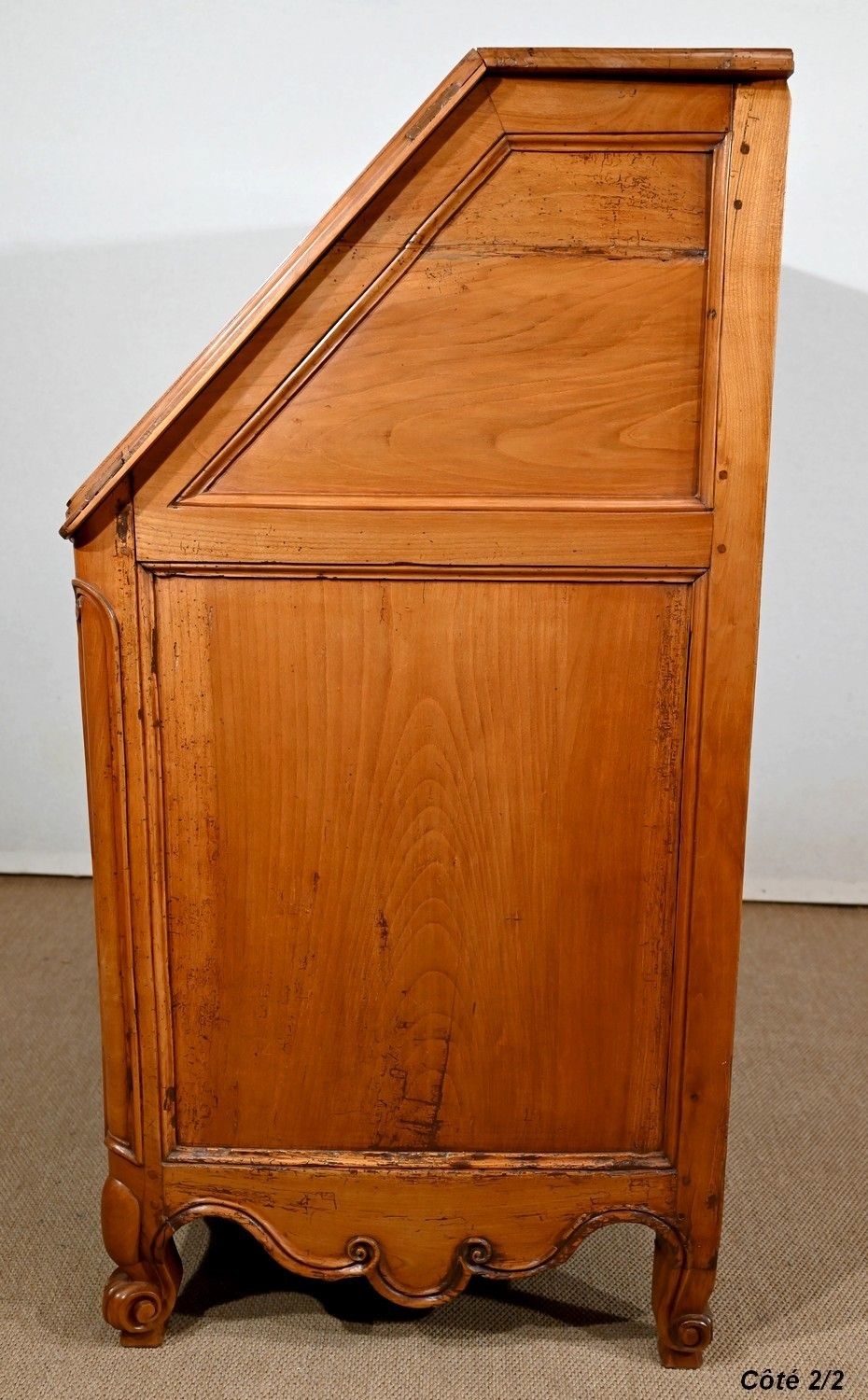 Secretaire Dresser In Solid Cherry, Louis XV Style   Early 19th Century photo vintage