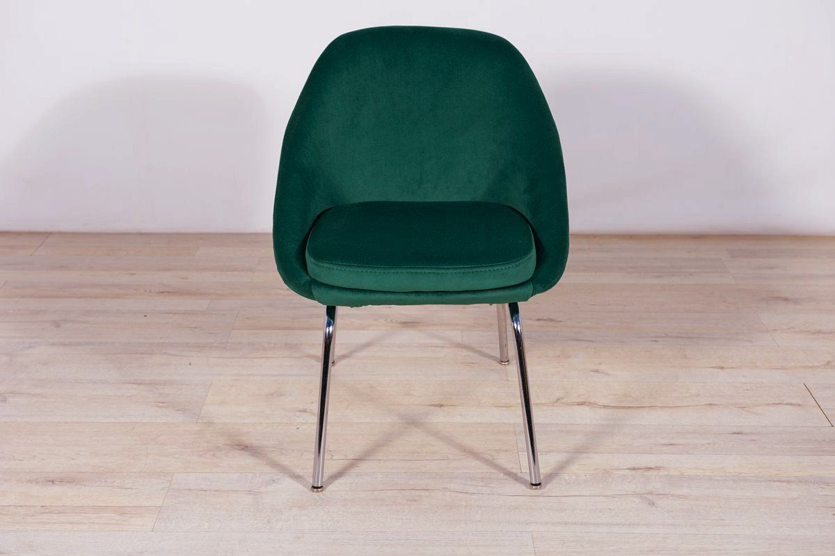 photo furniture Small Chrome And Fabric Armchairs 1960s  Set Of 2