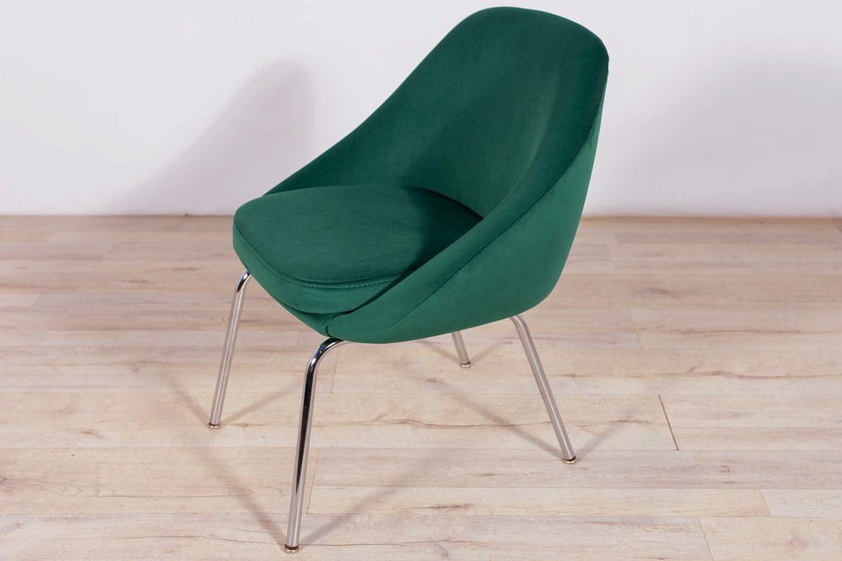 Furniture Small Chrome And Fabric Armchairs 1960s  Set Of 2 photo