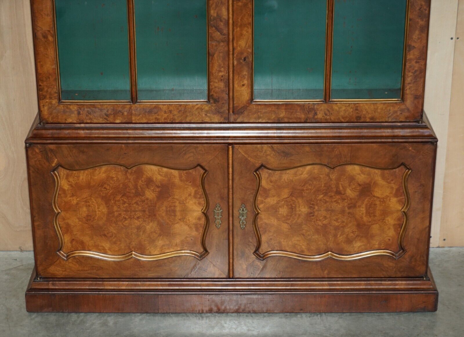 Sublime Antique Victorian Burr Walnut Library Bookcase With Gothic Glazed Doors photo 4750.0