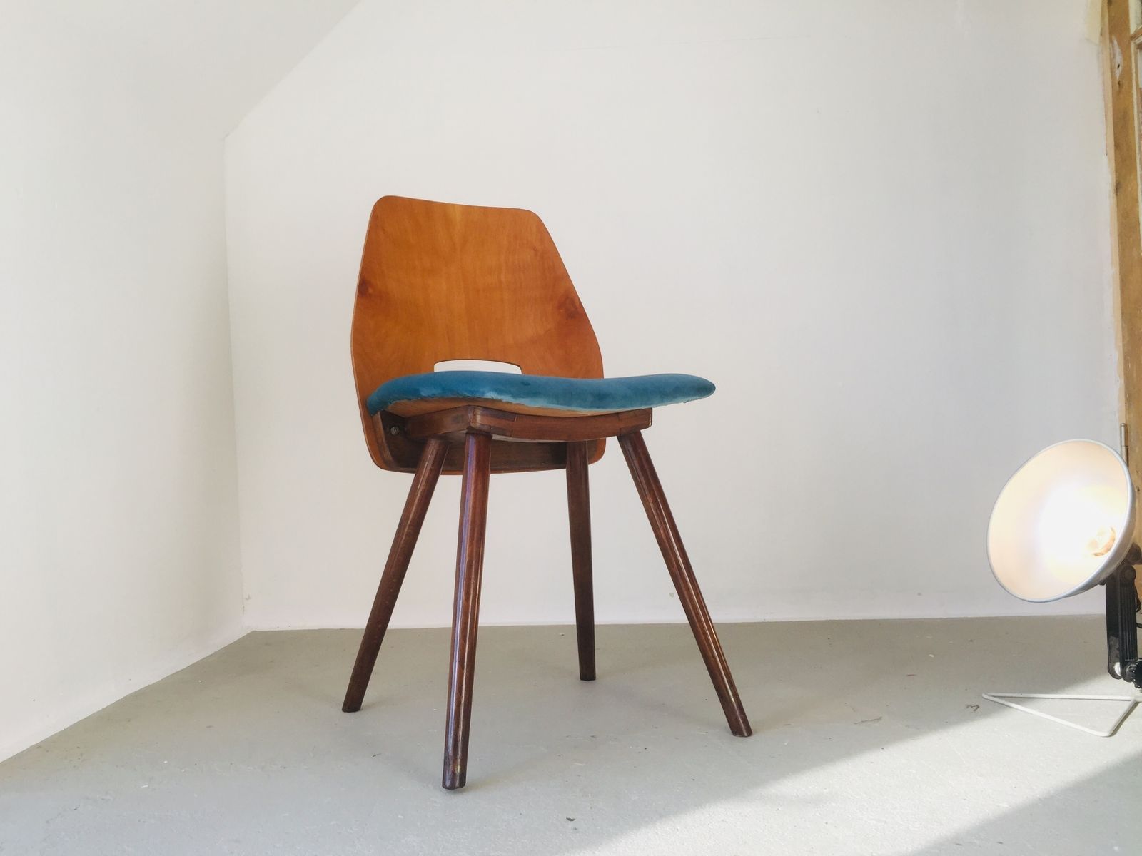 Czechoslovakian Chair Designed By František Jirák For Tatra Nabytok Np 1960s Upholstered In Italian Soft Light Kale Green Velvet Occasional Seating photo furniture