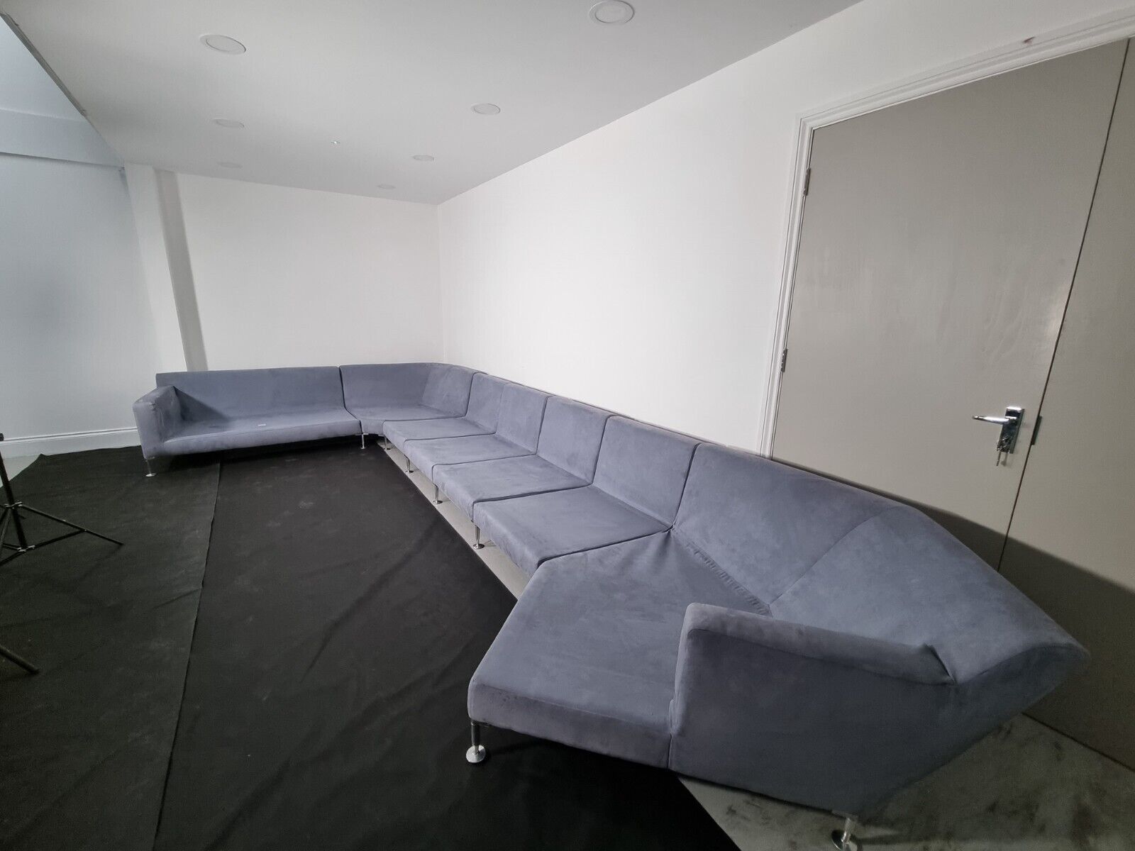 Rare Stunning Colossal Bb Italia Harry Modular Suite In Slate Blue Alcantara Fab photo vintage