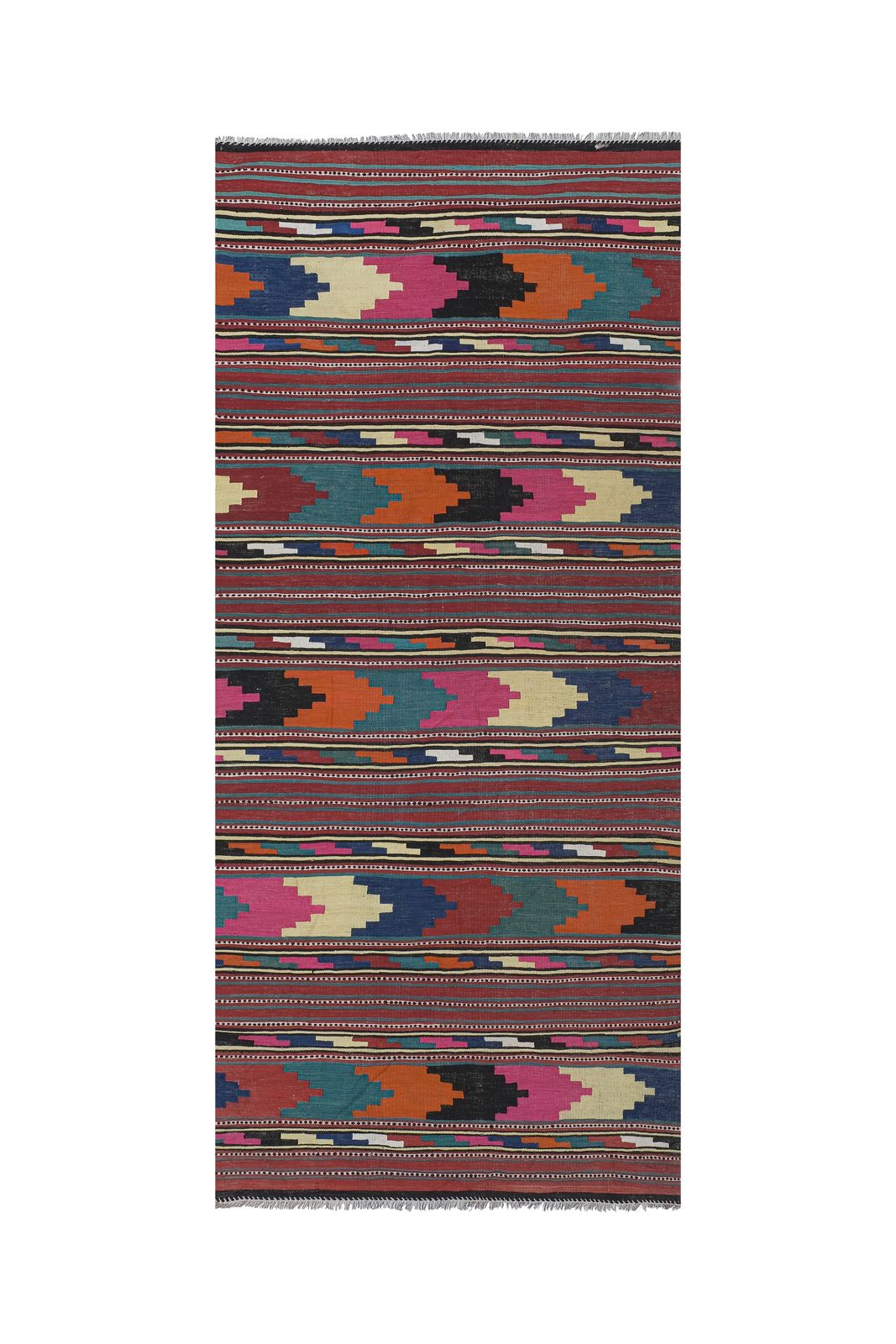 Vintage Turkish Handmade Kilim Rug 5'1'' X 11'11''