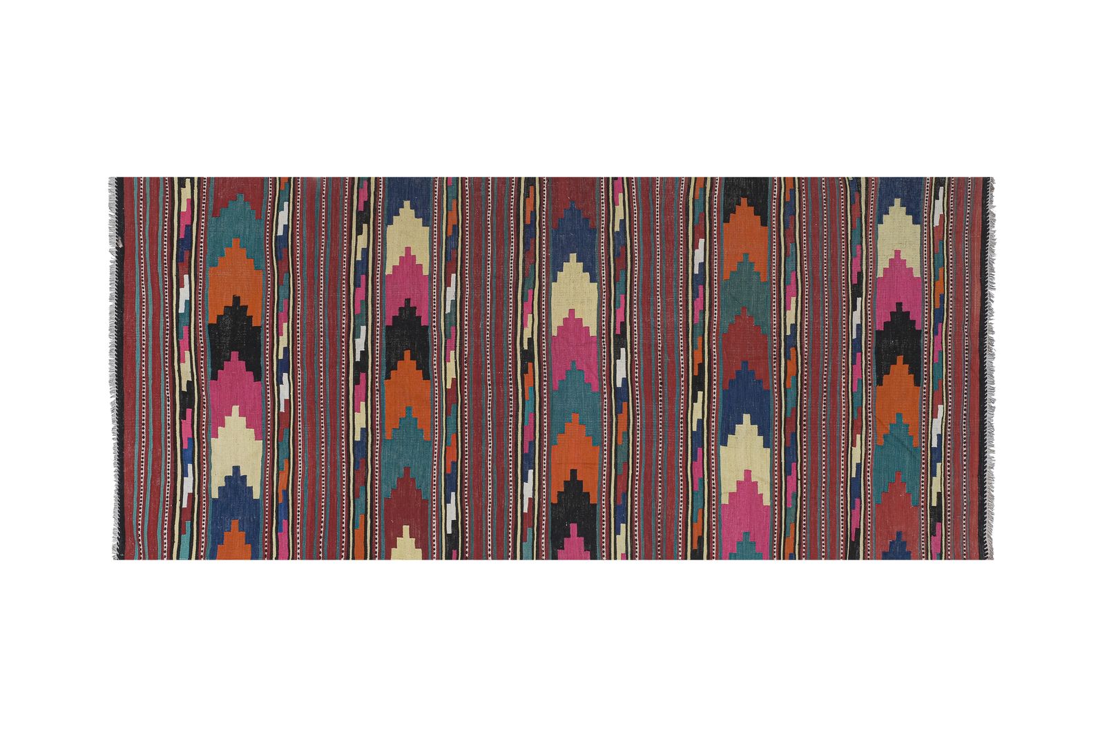 Vintage Turkish Handmade Kilim Rug 5'1'' X 11'11'' photo vintage