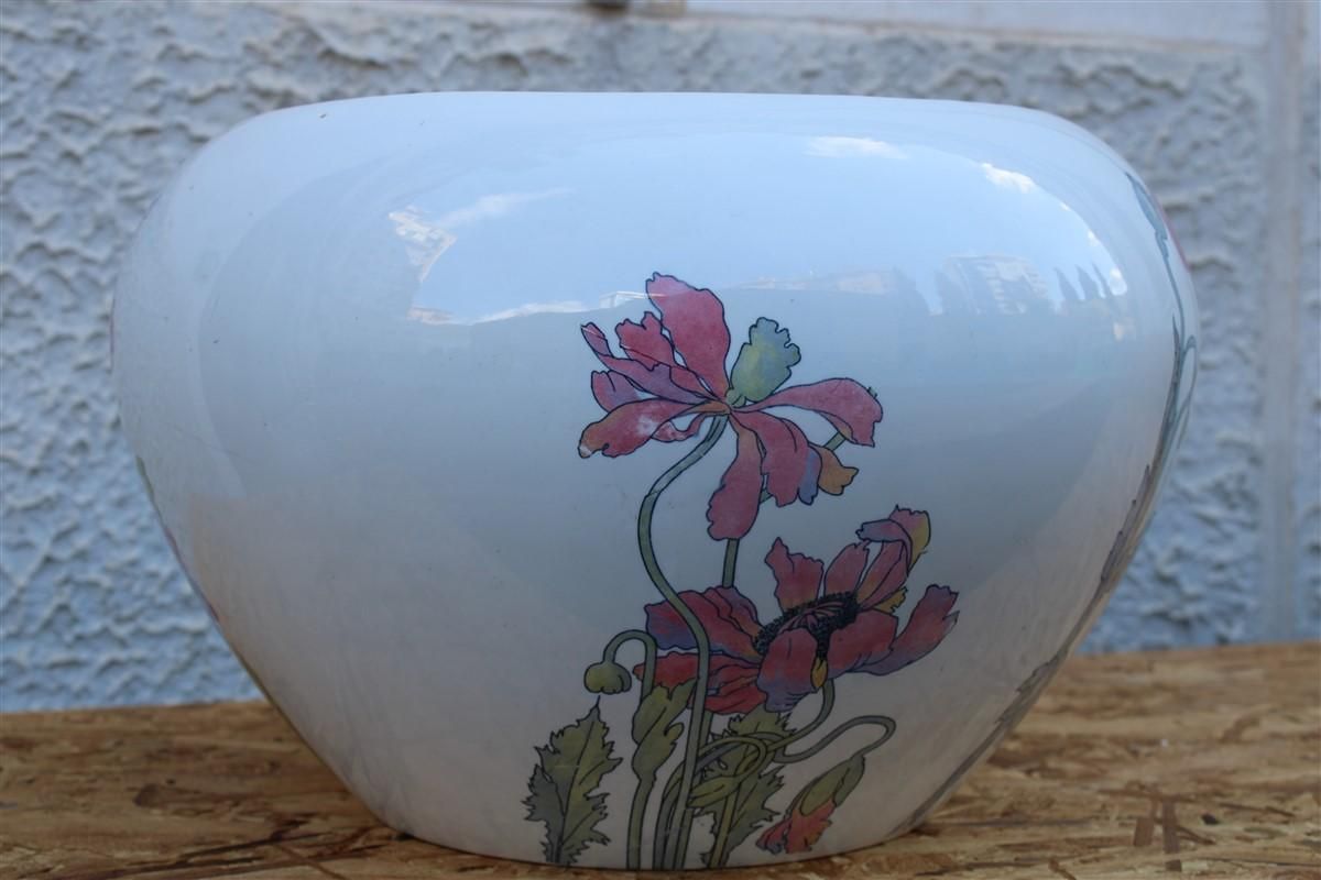Large Vase Richard Ginori Art Nouveau 1910 Italy Poppies photo 1978.0