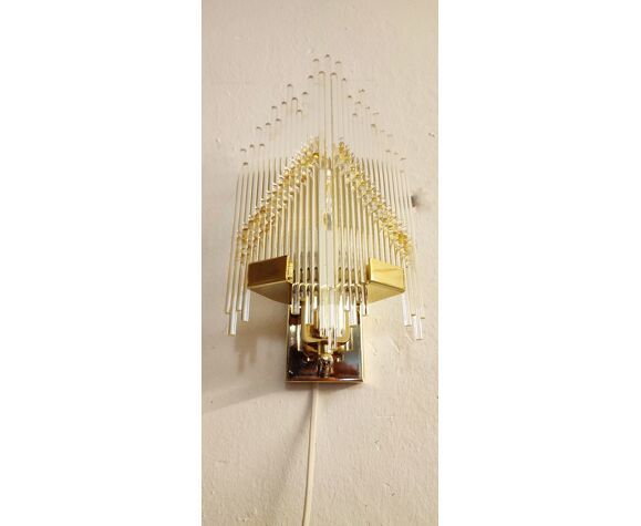 Wall Lamp In Methacrylate And Metal Italy 1980s photo furniture