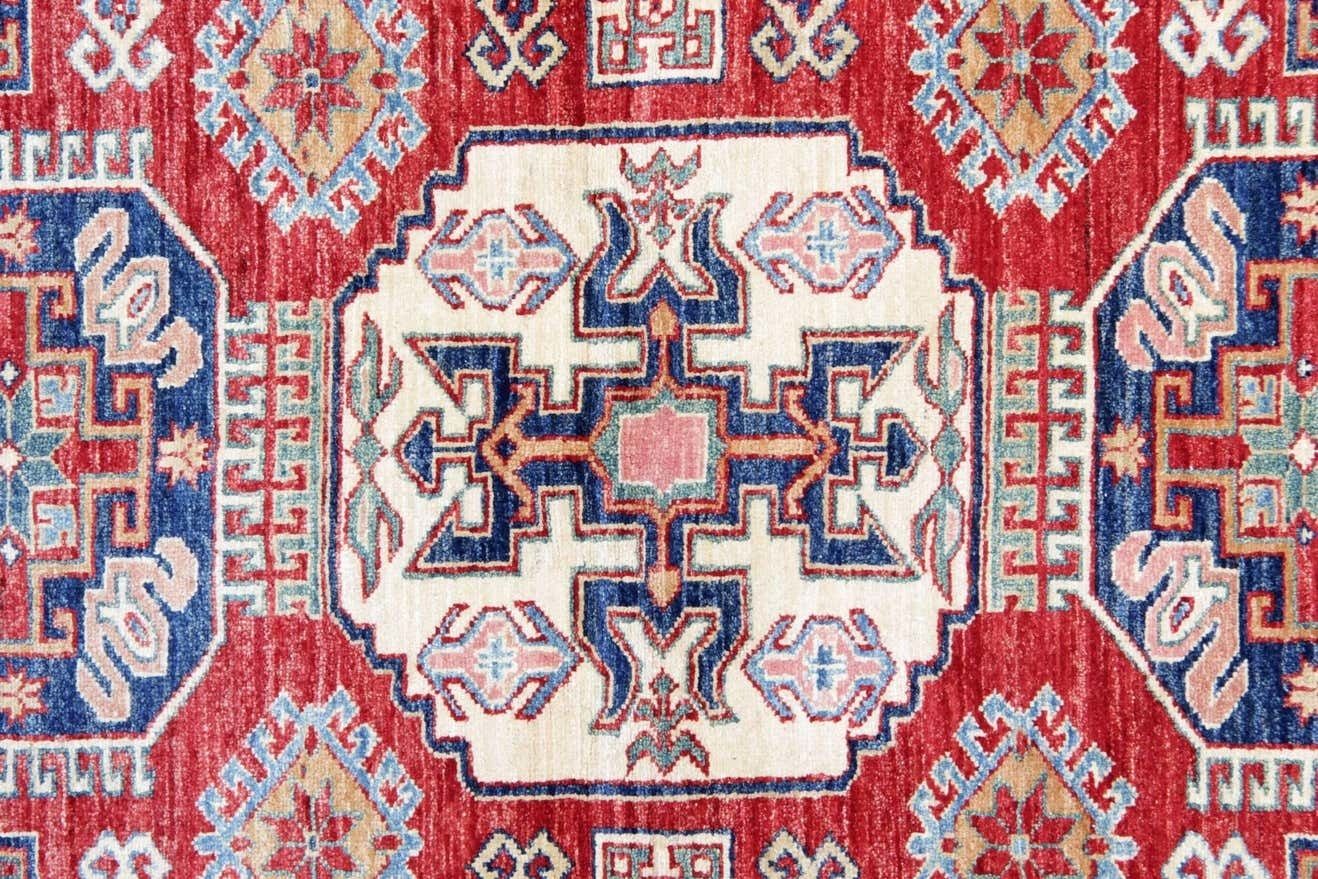 Oriental Rugs, Handmade Carpet Red Kazak Rugs For Sale photo Textiles