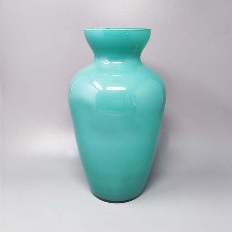 1970s Gorgeous Aquamarine Vase In Murano Glass. Made In Italy Regular Price $410.00 photo for sale