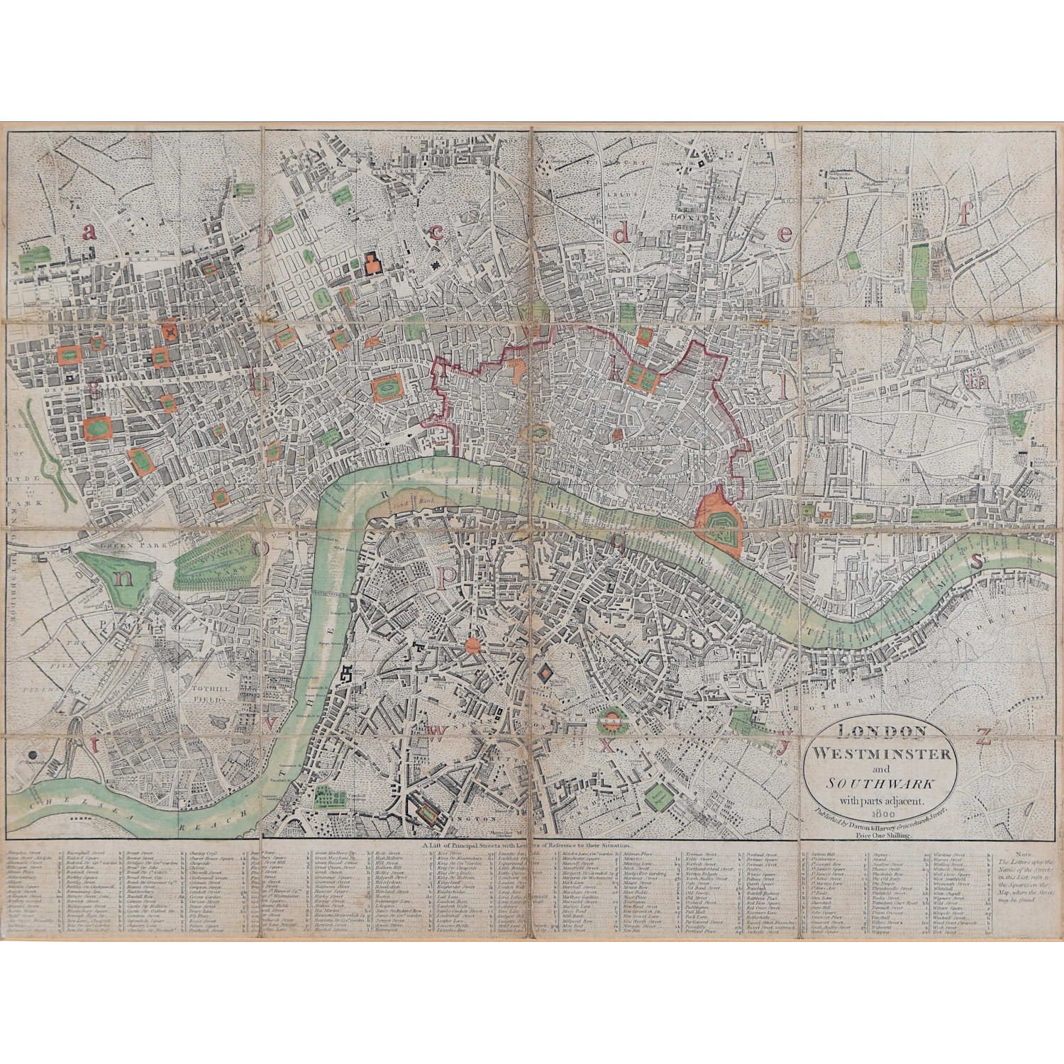 Darton And Harvey Publisher Map Of London Southwark And Parts Adjacent 1800